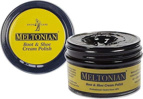 Meltonian shoe cream, 002 Black. oil based with beeswax, restors and protects