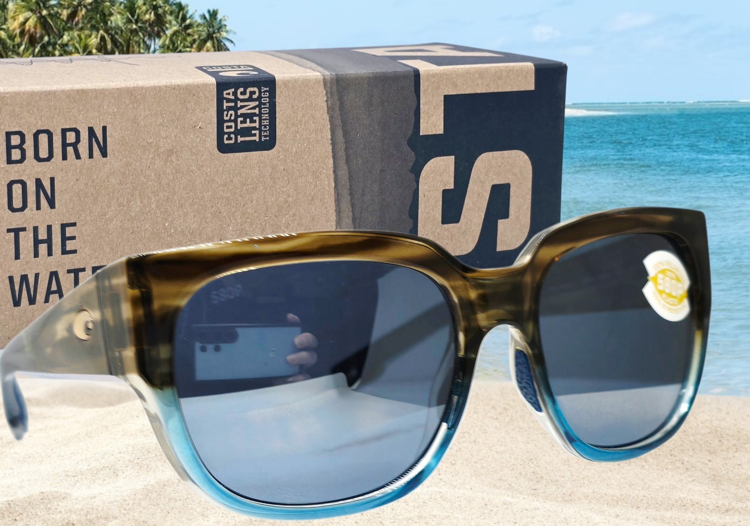 COSTA DEL MAR shiny wahoo/silver mirror WATERWOMAN polarized 580P sunglasses NEW