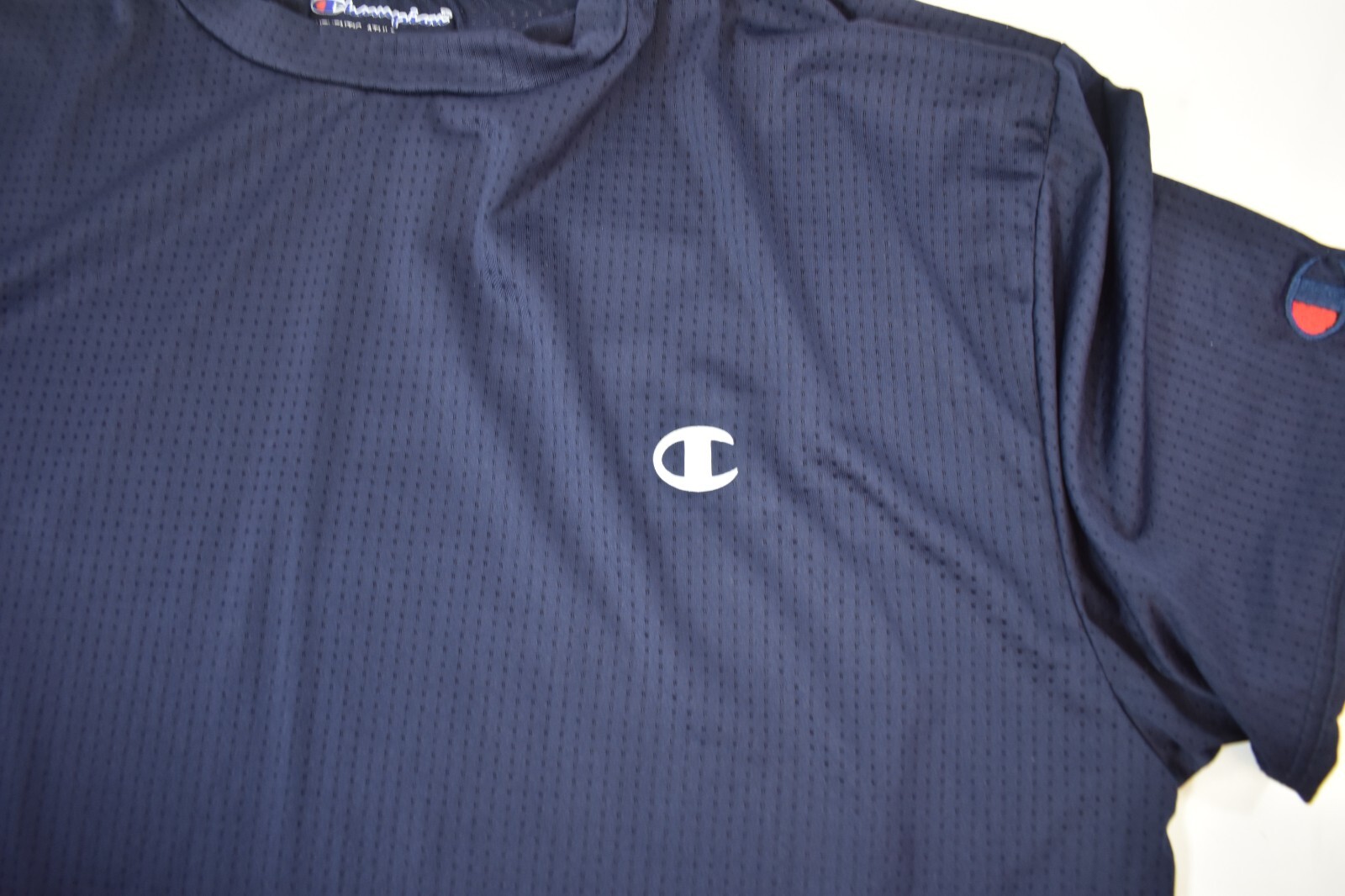 Champion Authentic Activewear Mens Navy Breathable Mesh Shirt New L