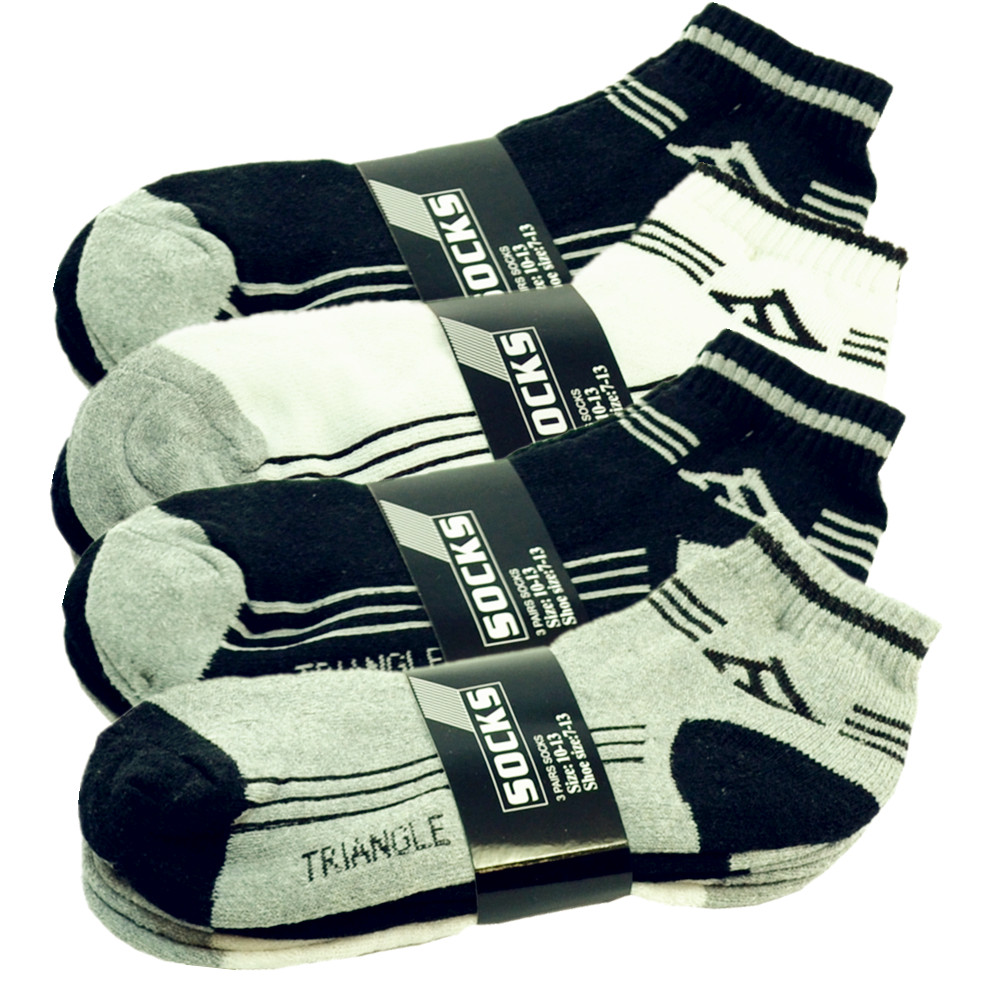3-12 Pairs Lot Mens AA Sports Ankle Quarter Crew Socks Cotton Low Cut Size 9-13