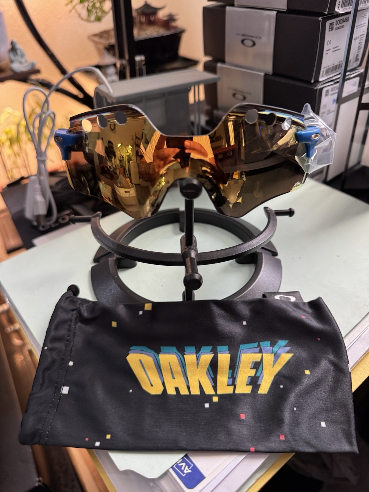 Oakley Space Encoder Matte Primary Blue Sunglasses – Prizm 24K – MINT IN BOX