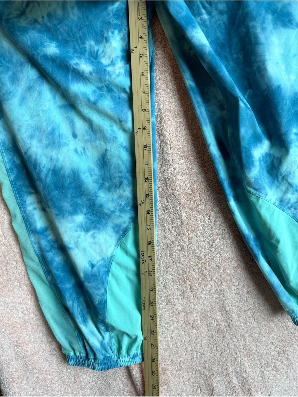 FP Movement Free People Way Home Tie Dye Joggers Medium Blue Mint High Waist