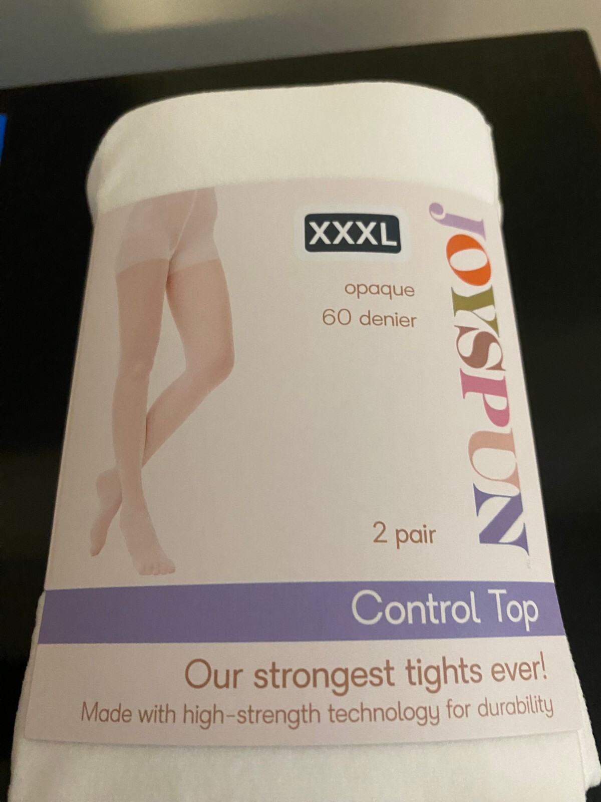 NEW WOMEN’S SIZE XXXL JOYSPUN 2 PACK WHITE /CHINO OPAQUE TIGHTS 60 DENIER