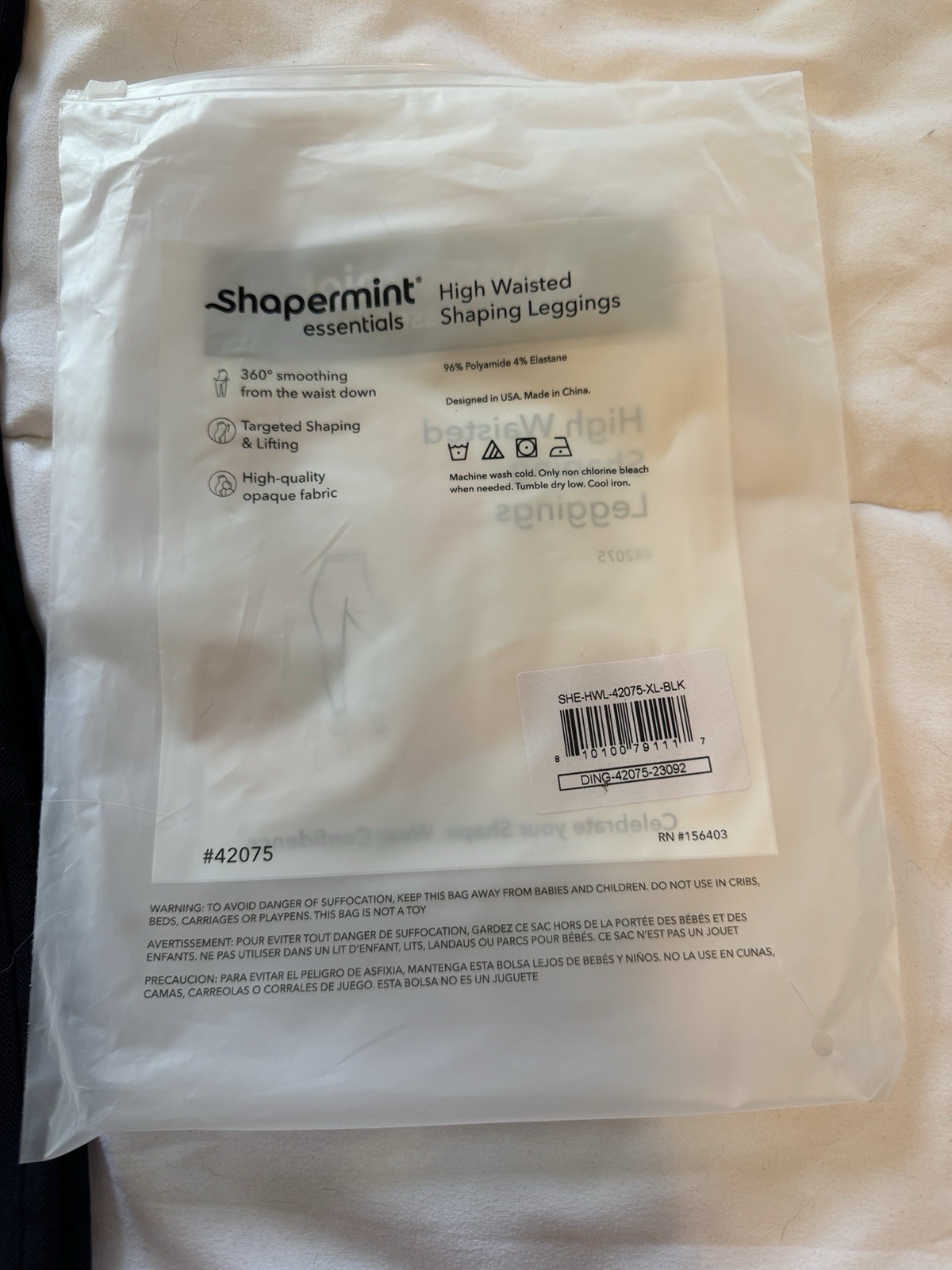 Shapermint Essentials Black High Waisted Size XL Shaping Leggings NEW