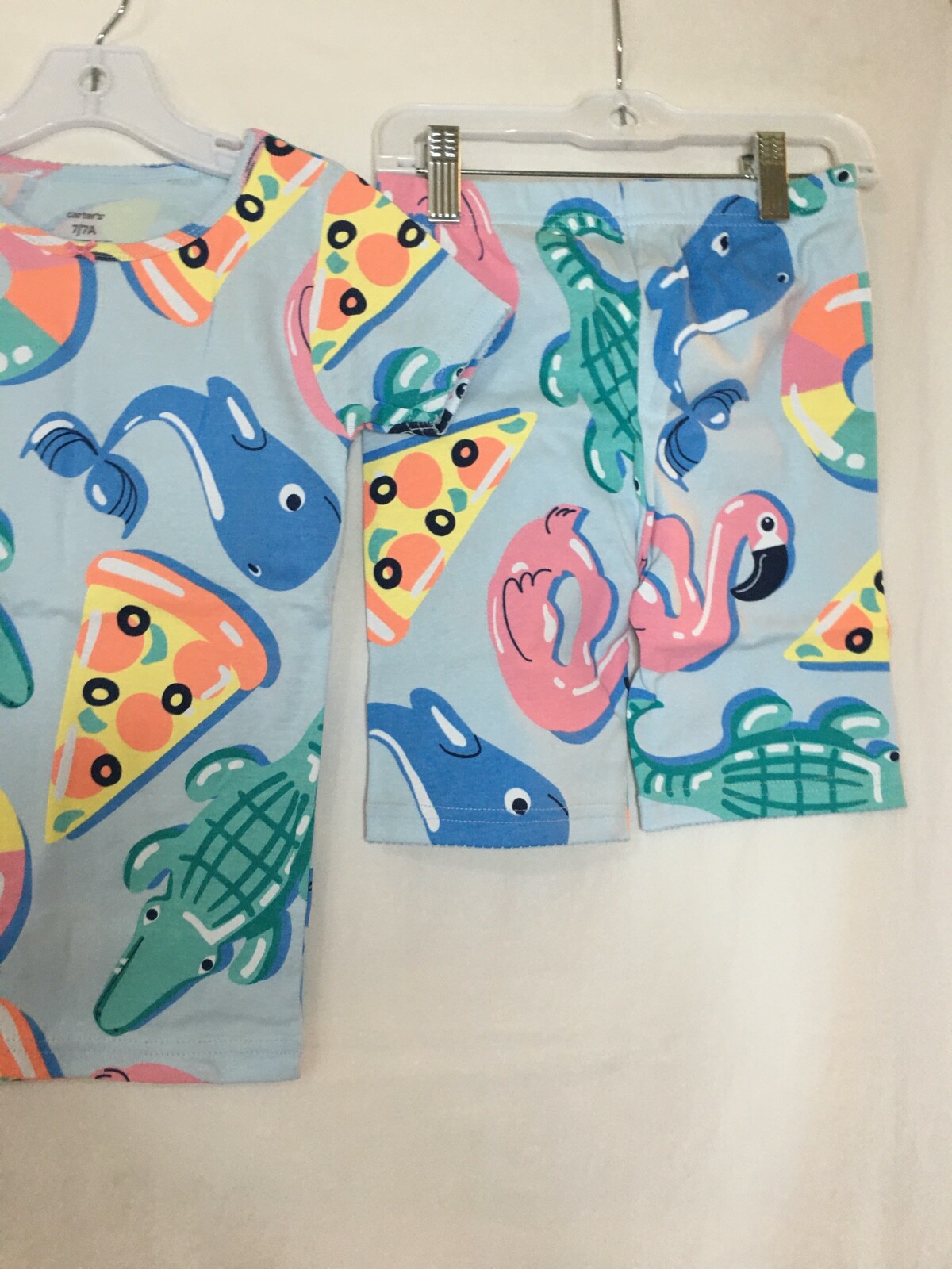 New Carter’s Girls Flamingo Pajama Set Snug fit Short Sleeve Shorts many size