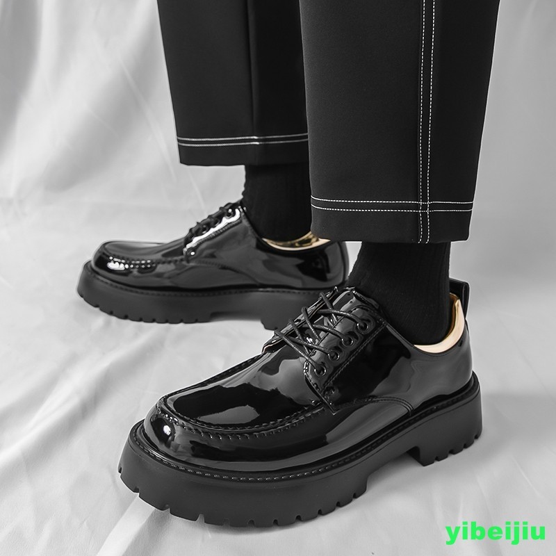 Mens Evening Lace Up Patent Leather Round Toe Derby Evening Shoes Oxford Man New