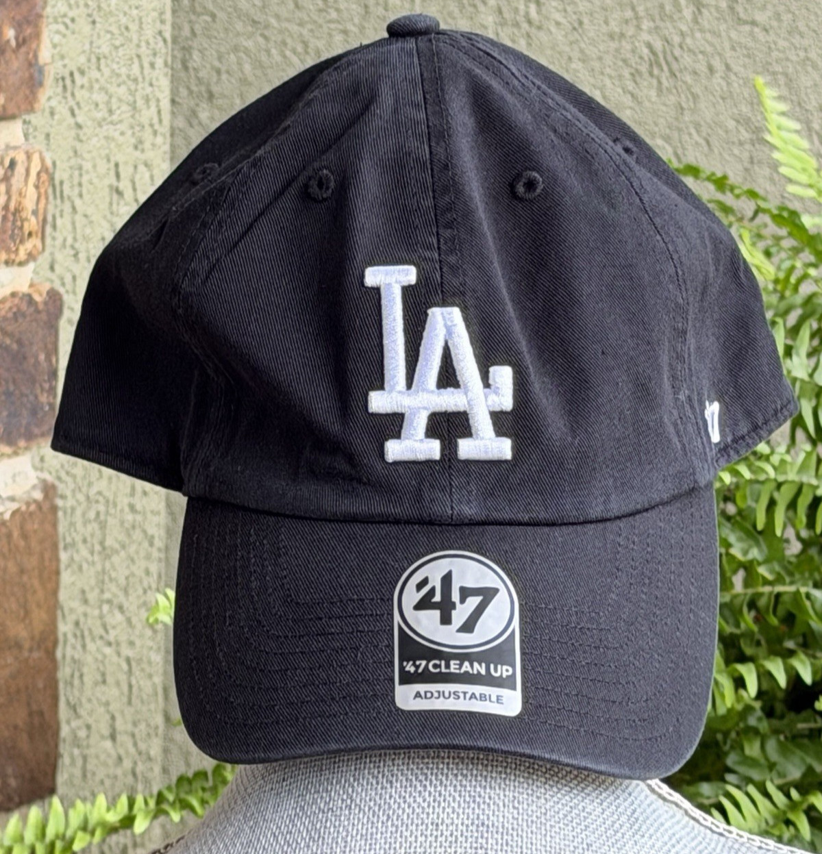 NWT 47 BRAND Los Angeles Dodgers ’47 Clean Up Strapback Hat Black/White