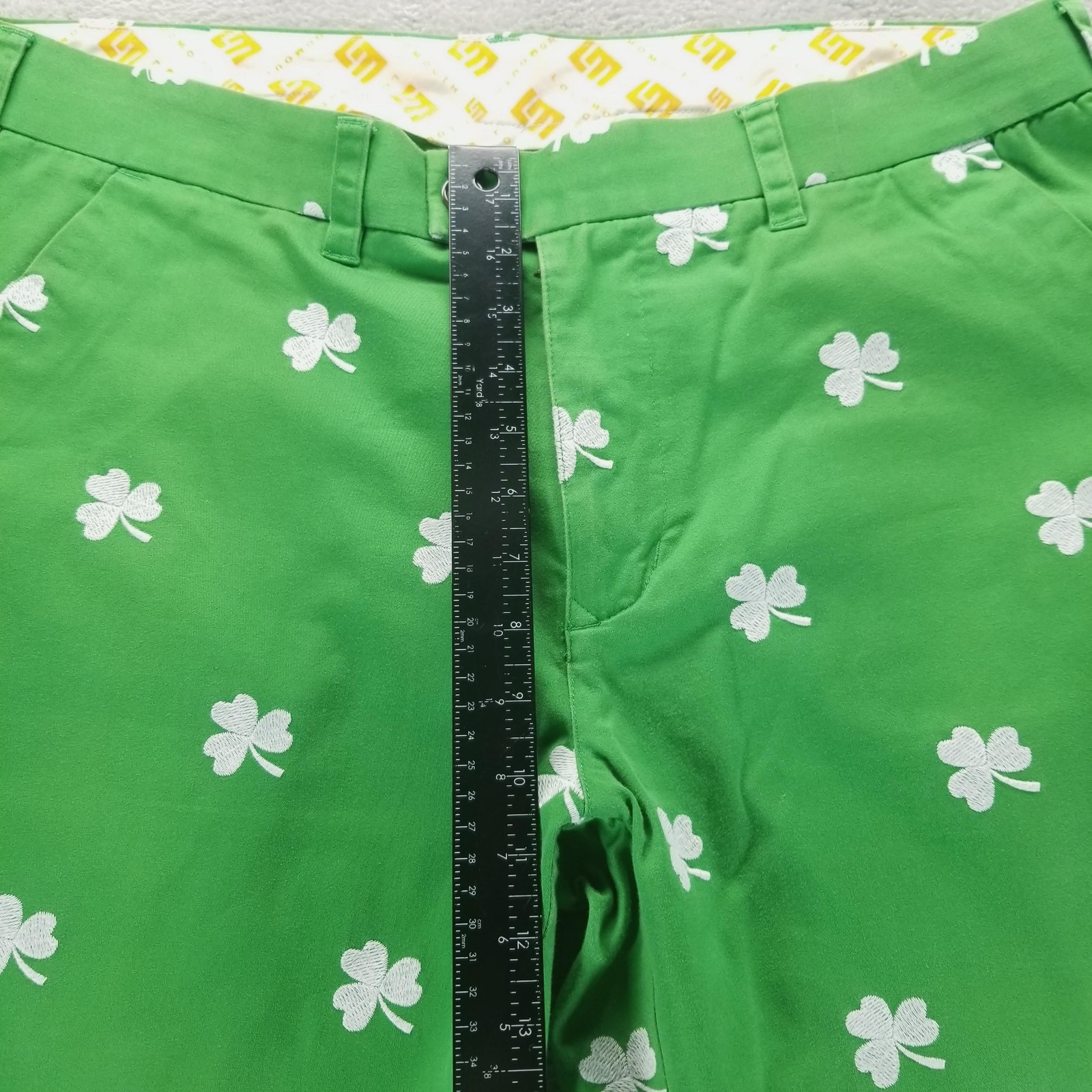 Loudmouth Pants Mens 36×30 Green Shamrock Chino Golf St Patricks Day Irish