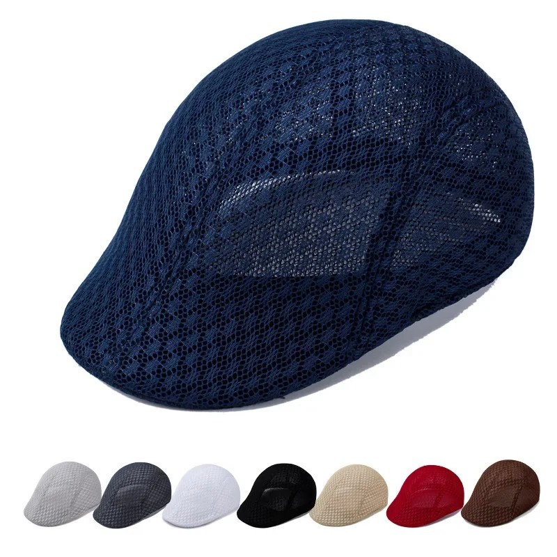 Duck Mesh Summer Gatsby Cap Mens Ivy Hat Golf Driving Sun Flat Cabbie Newsboy