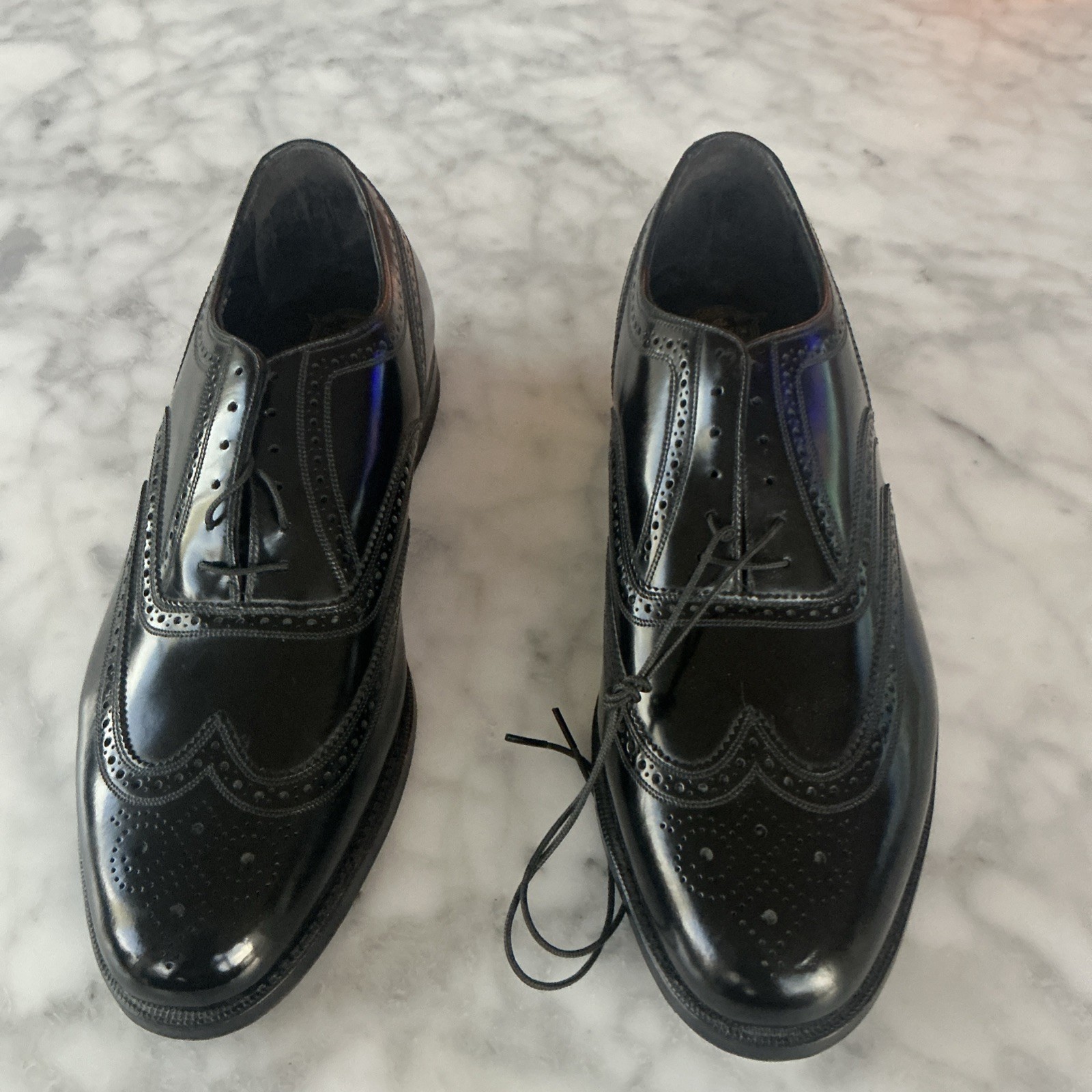 Vntg Florsheim Men’s Dress Wingtip 20330 Black Leather FD’s NEW Sz 10.5 EEE NOS