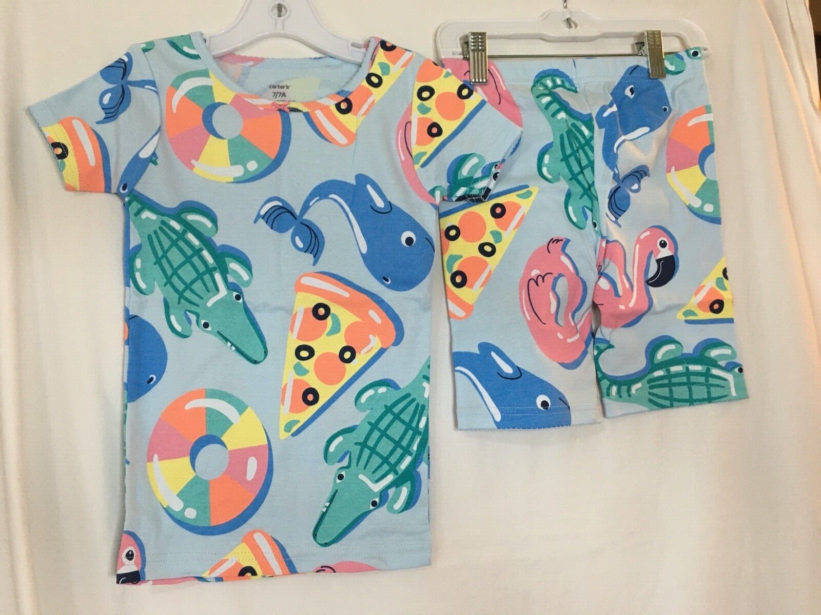 New Carter’s Girls Flamingo Pajama Set Snug fit Short Sleeve Shorts many size