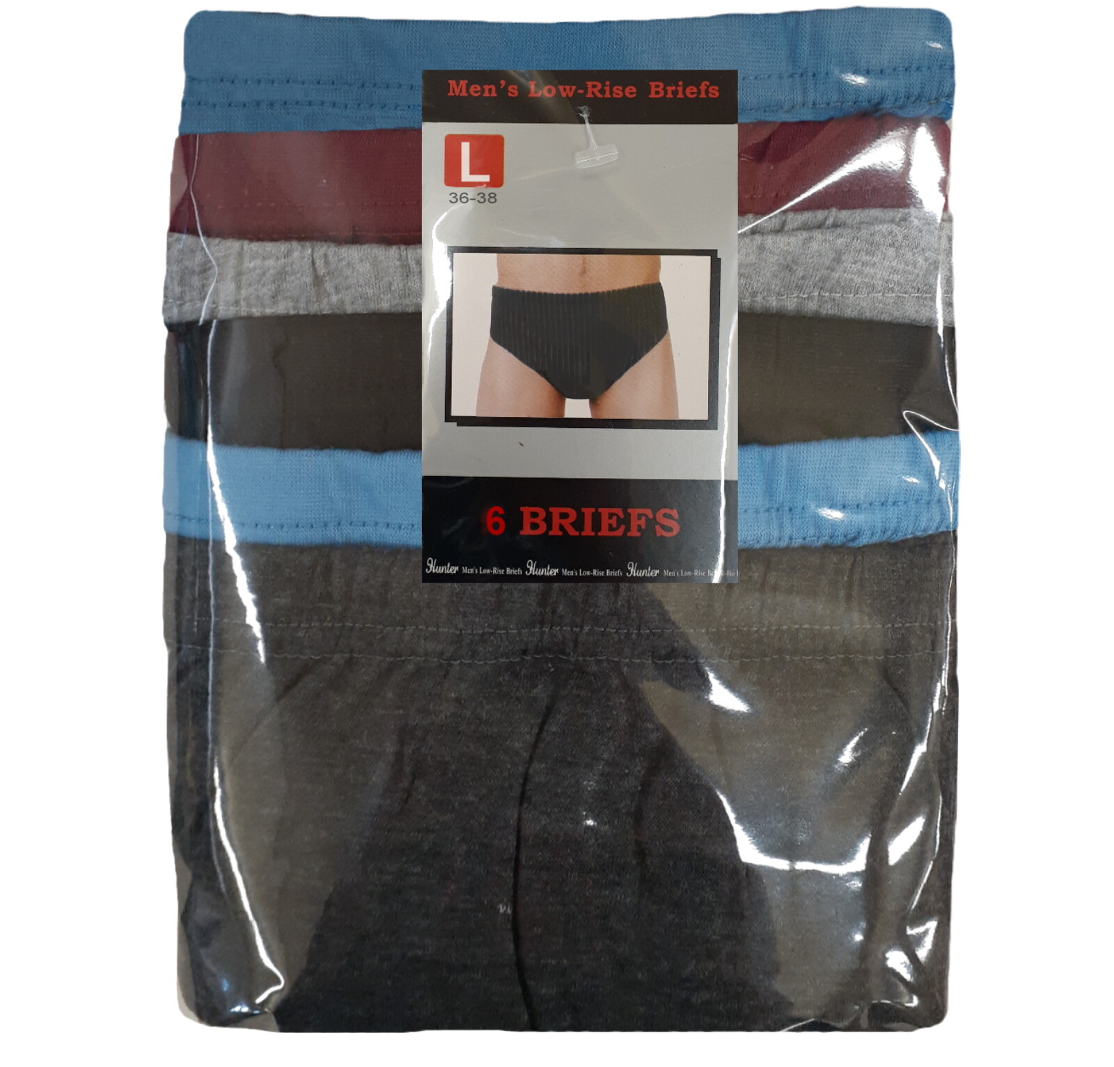 6 PK MEN’S BIKINI BREATHABLE COTTON SOLID UNDERWEAR SIZE LARGE (34-36) LOW RISE