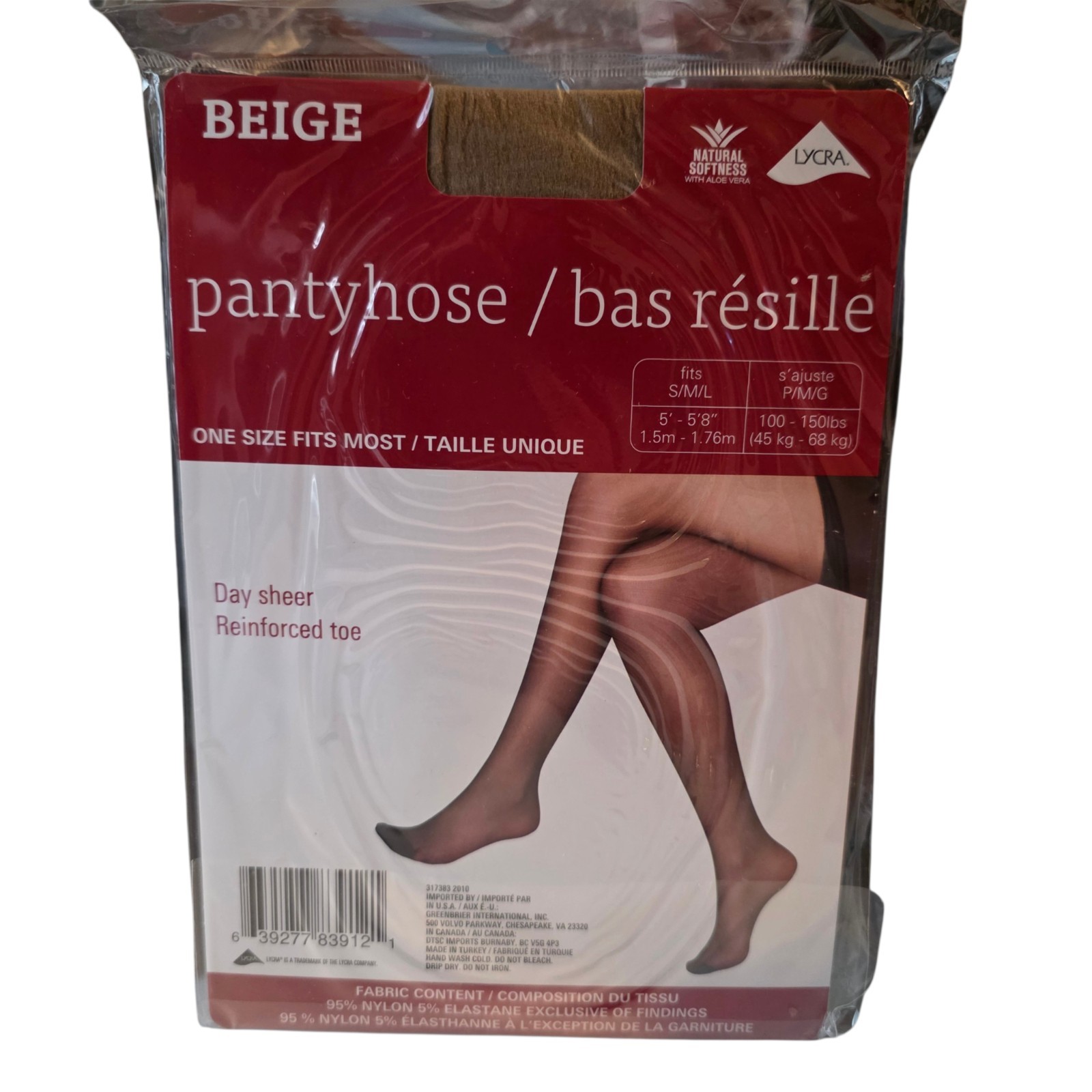 Juncture Day Sheer Beige Reinforced Toe Pantyhose/Tights One Size (S/M/L) Lot 3