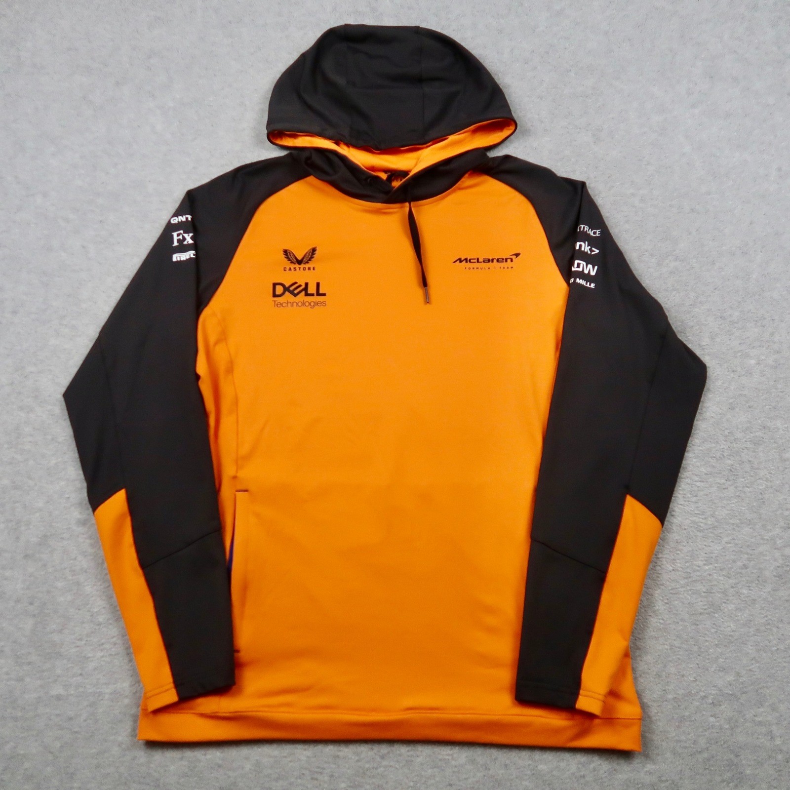 Castore McLaren Formula 1 Team Hoodie Mens Large Orange Black F1 Racing Pullover