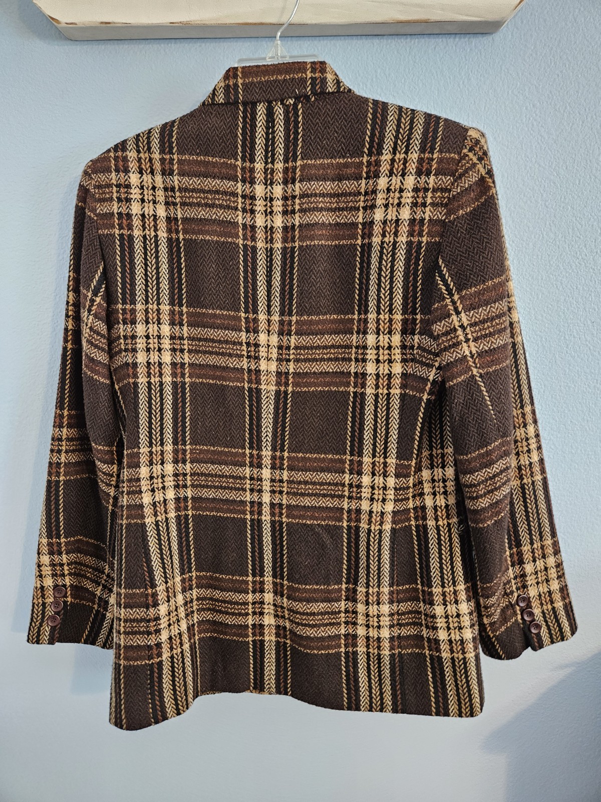 Vintage Worthington Brown And Tan Plaid Blazer