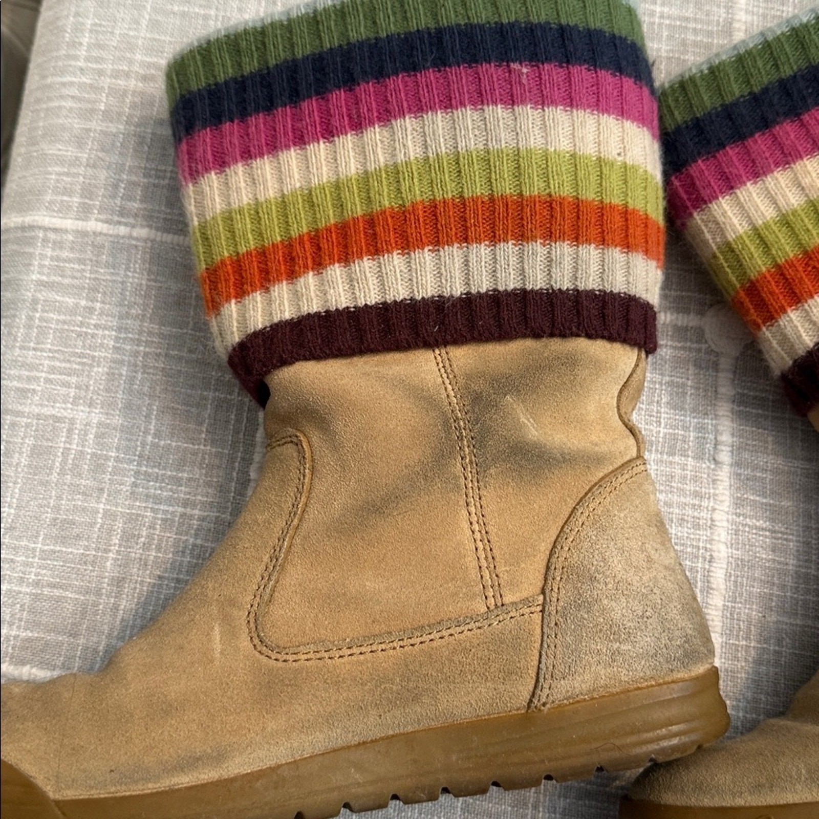 Coach vintage Beige Low (1-1.9 in) Heel Height Boots – size 6