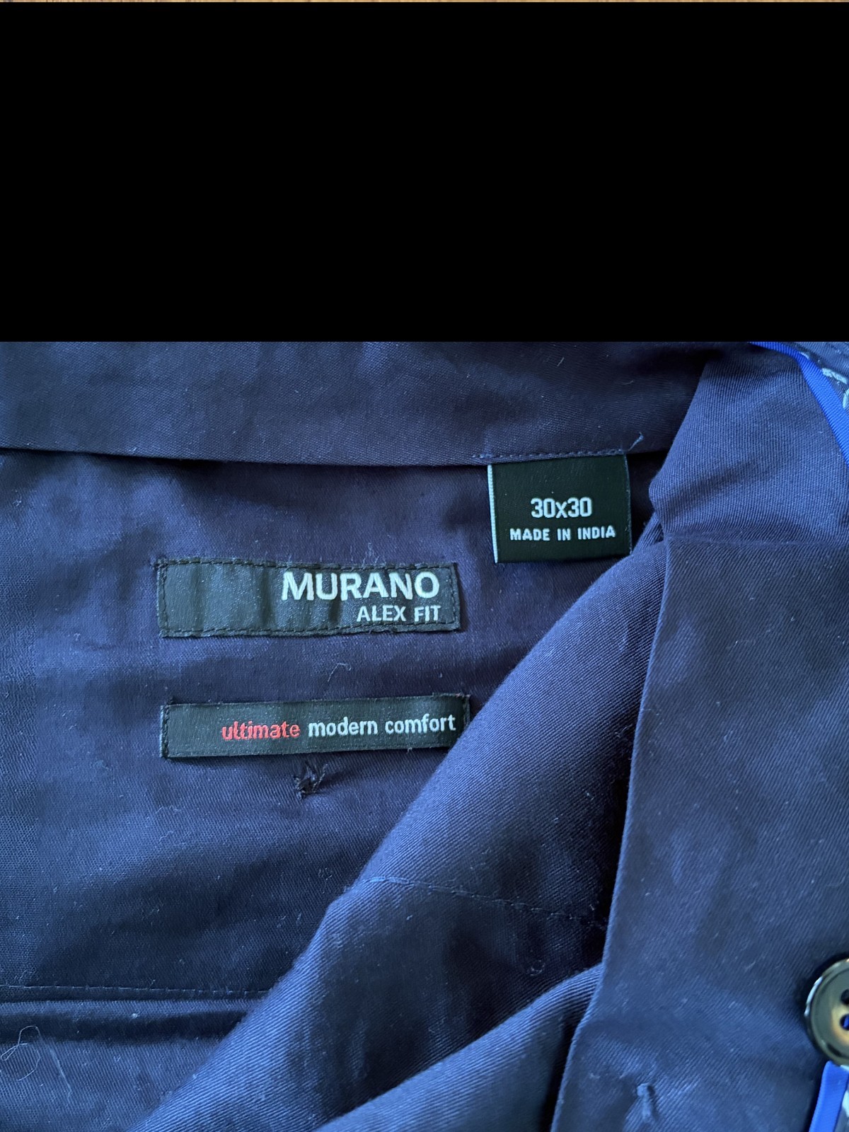 Murano (Dillard’s) Men’s Slim fit Blue/Gray 36 suit with Pants 30×30 (2 piece)