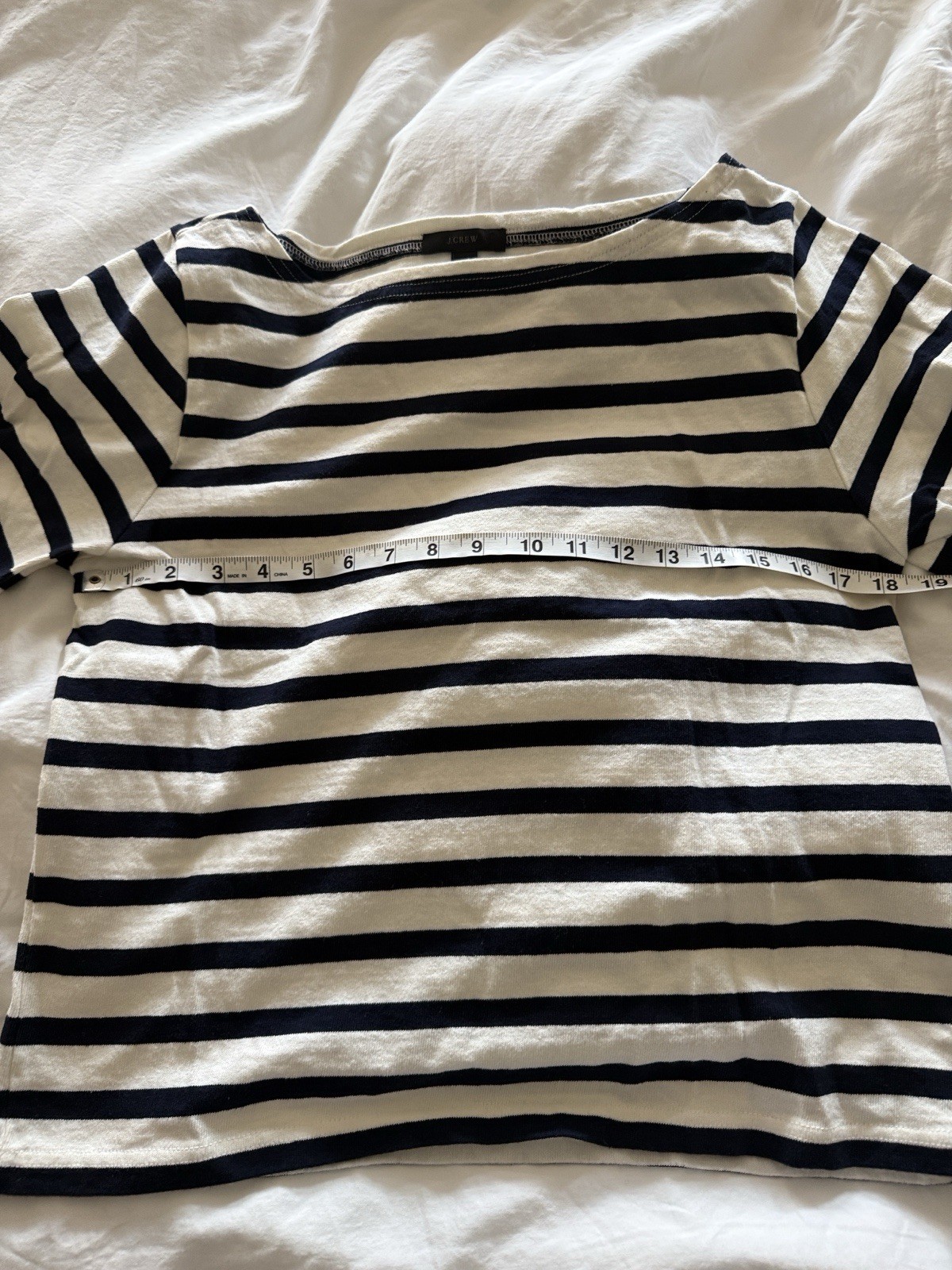 J.CREW Women’s Striped Boat Neck 3/4 Sleeve Knit Pullover T-Shirt M