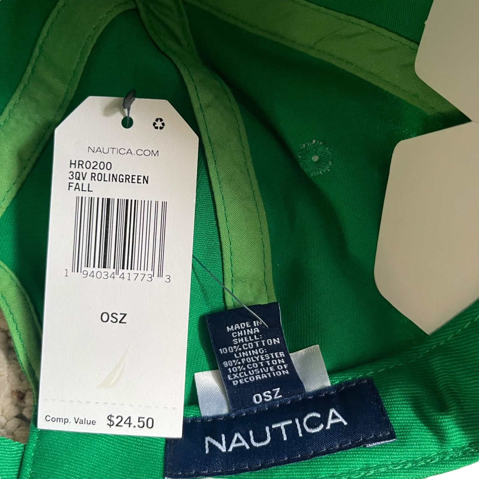 Nautica Men’s Embroidered Logo Cap Chino Twill Baseball Cap Adjustable One Size
