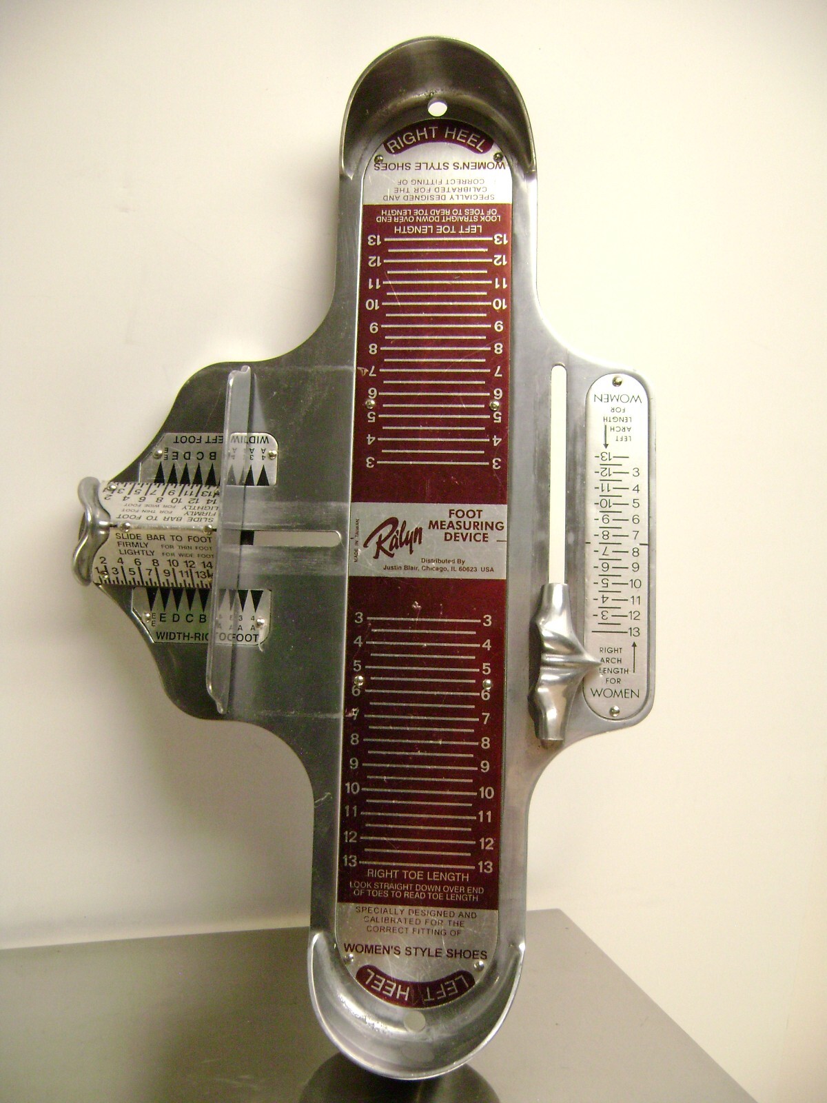 RALYN & PREMIER FOOT MEASURING DEVICE WOMENS FOOT SHOE SIZER SET 2