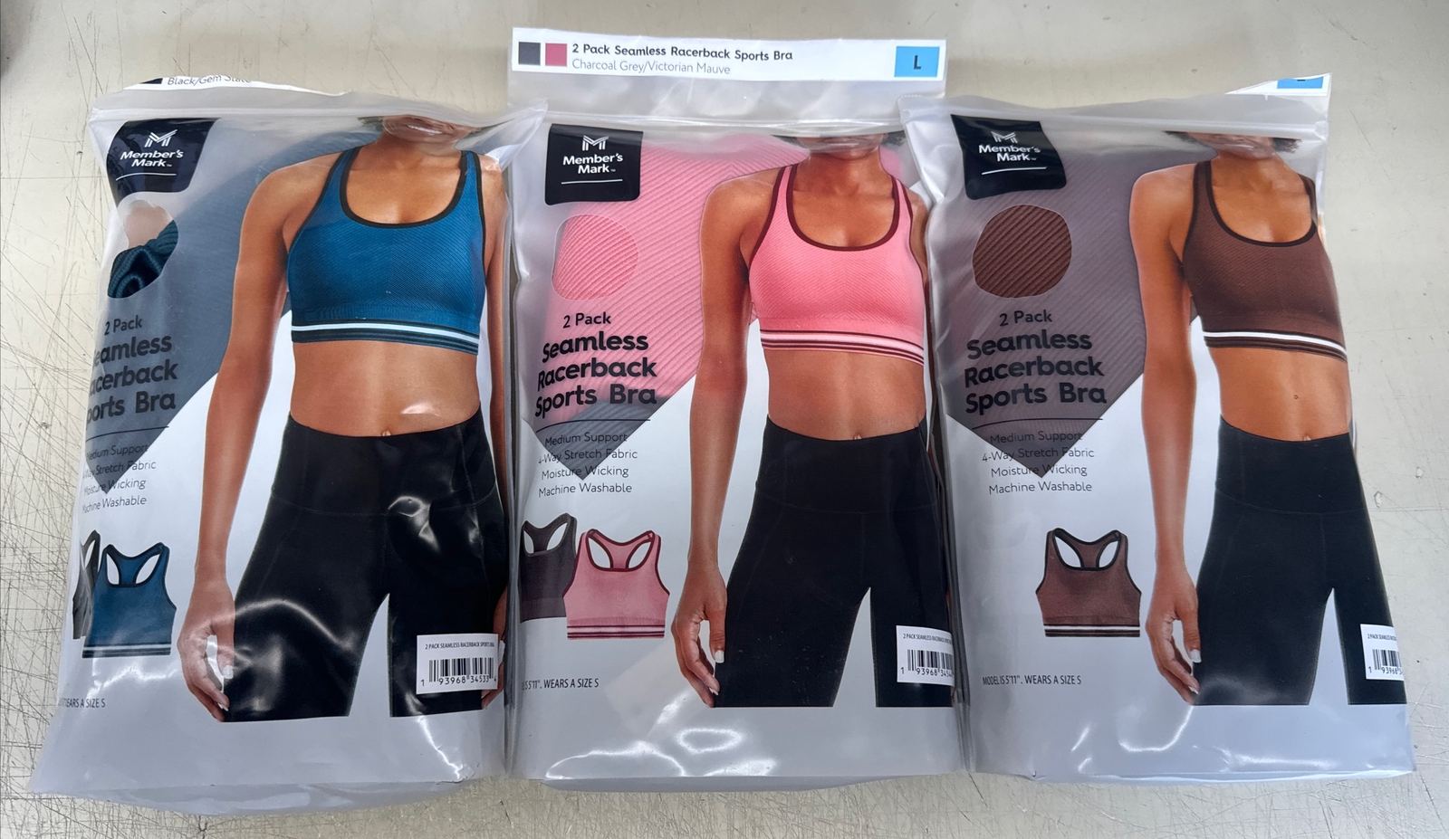PICK SIZE / COLOR – Member’s Mark Women’s 2-Pack Seamless Racerback Sports Bra