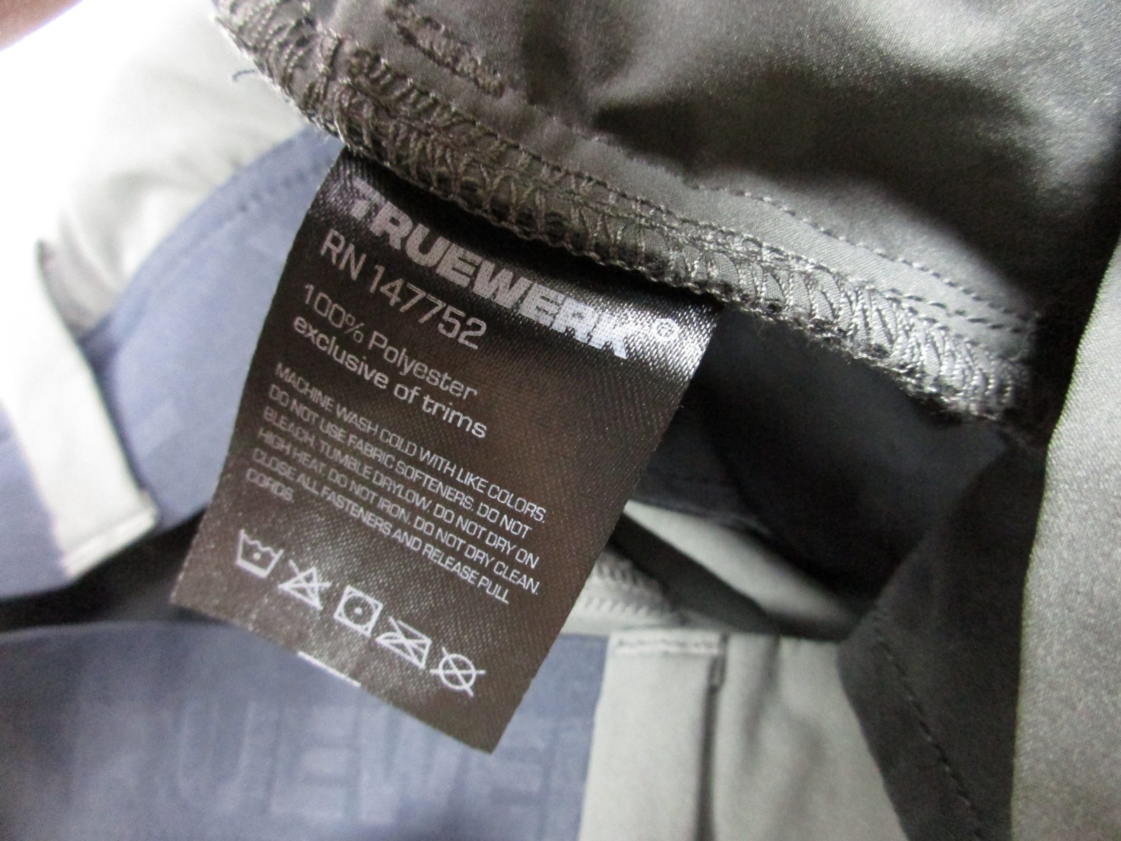 Mens XL Truewerk Pants Cloud polyester gray lightweight