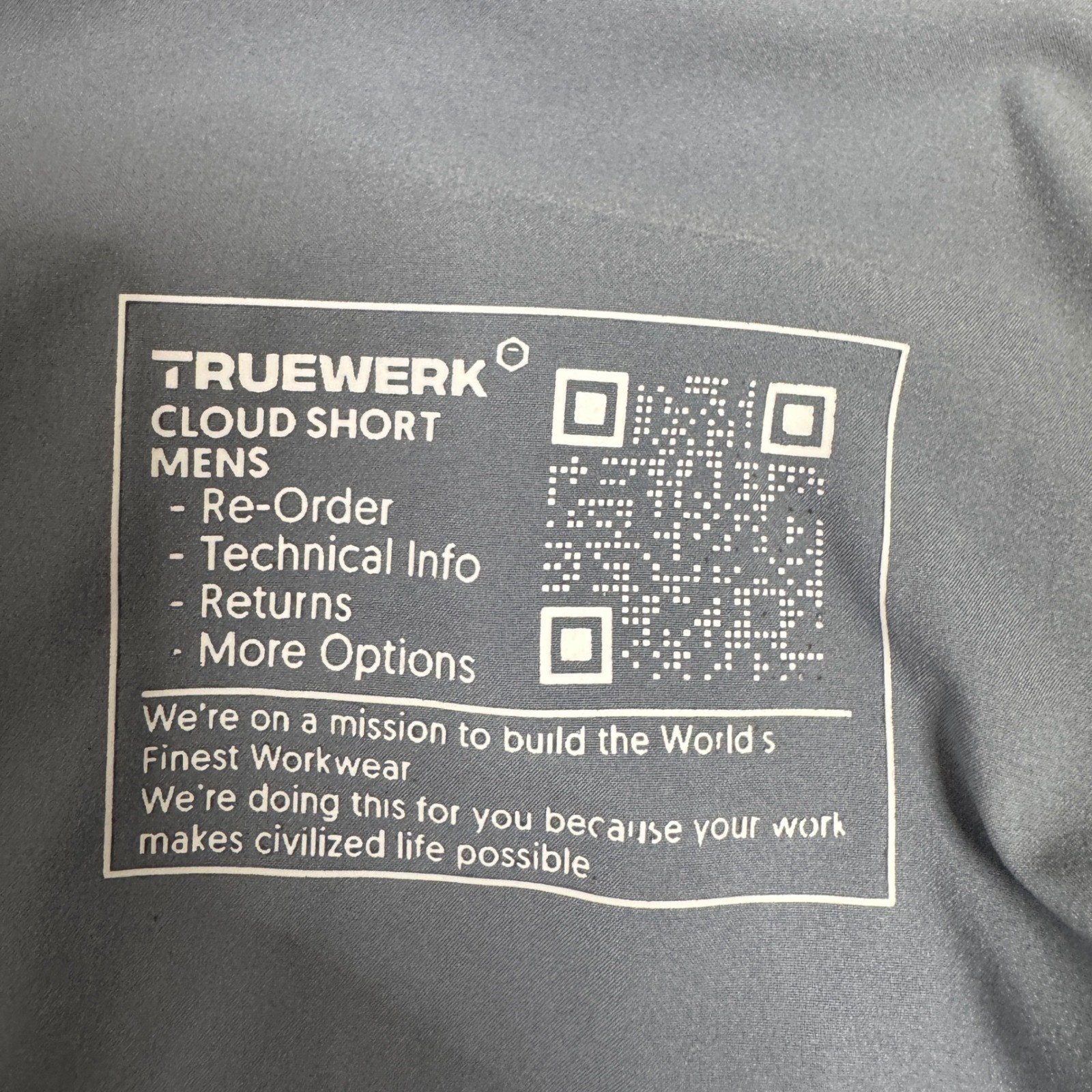 Truewerk Cloud Short Mens Large Blue Grey Performance Work Utility Cargo Shorts