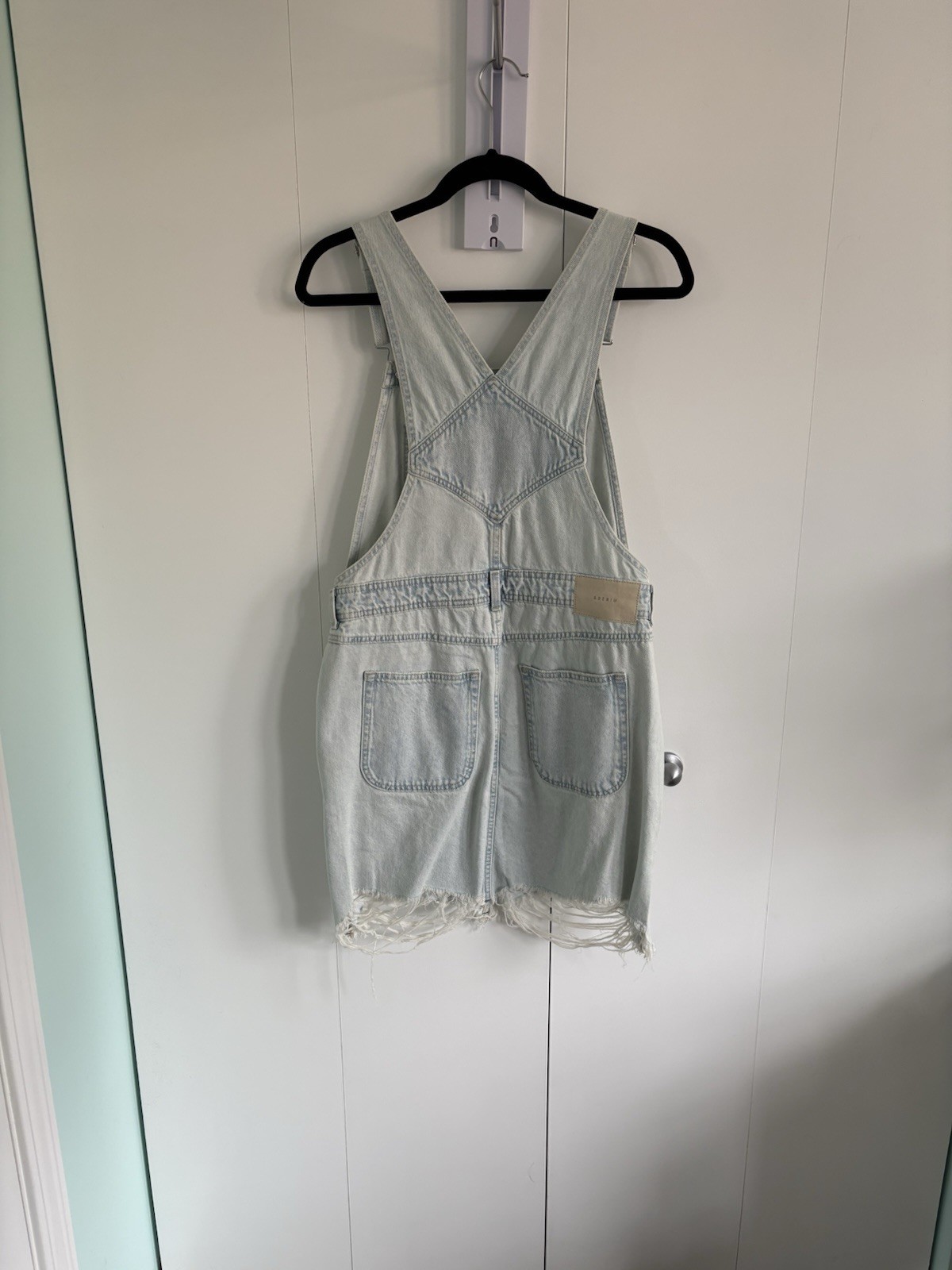 H&M &Denim Women’s Blue Light Wash Denim Overall Romper Shortalls S Button