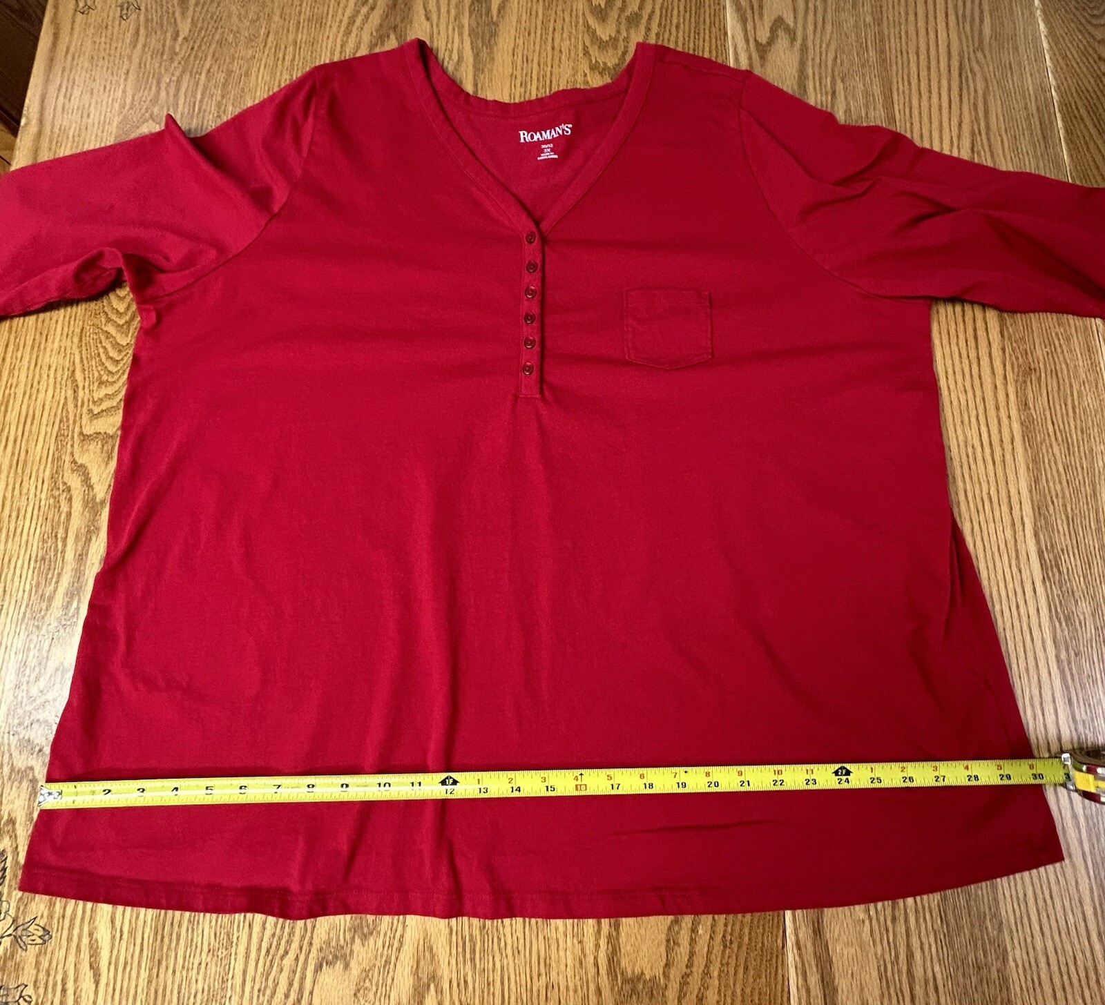Roman’s Women’s Plus Size 3XL Red Shirt Top All Cotton B56
