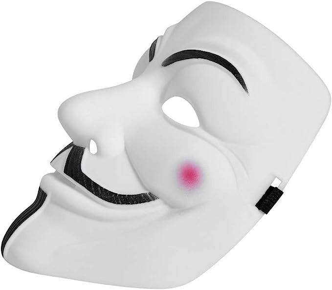 Anonymous Style Costume Masks White Full Face Cosplay Props – 2 Pack