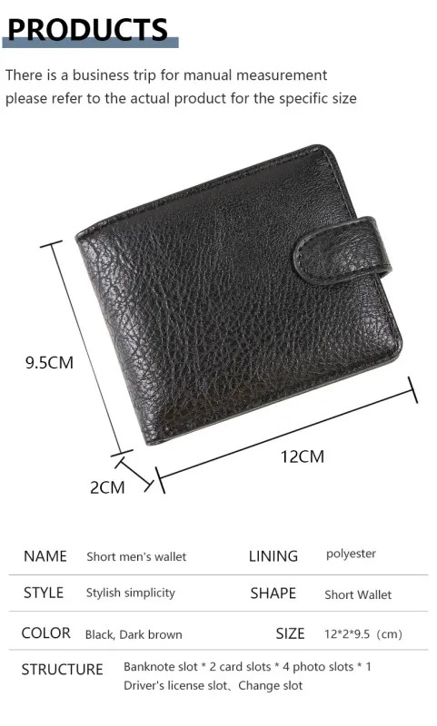 Vintage Wallet For Men Leather Short Hasp Man Wallets Casual Durable Coin Pouch
