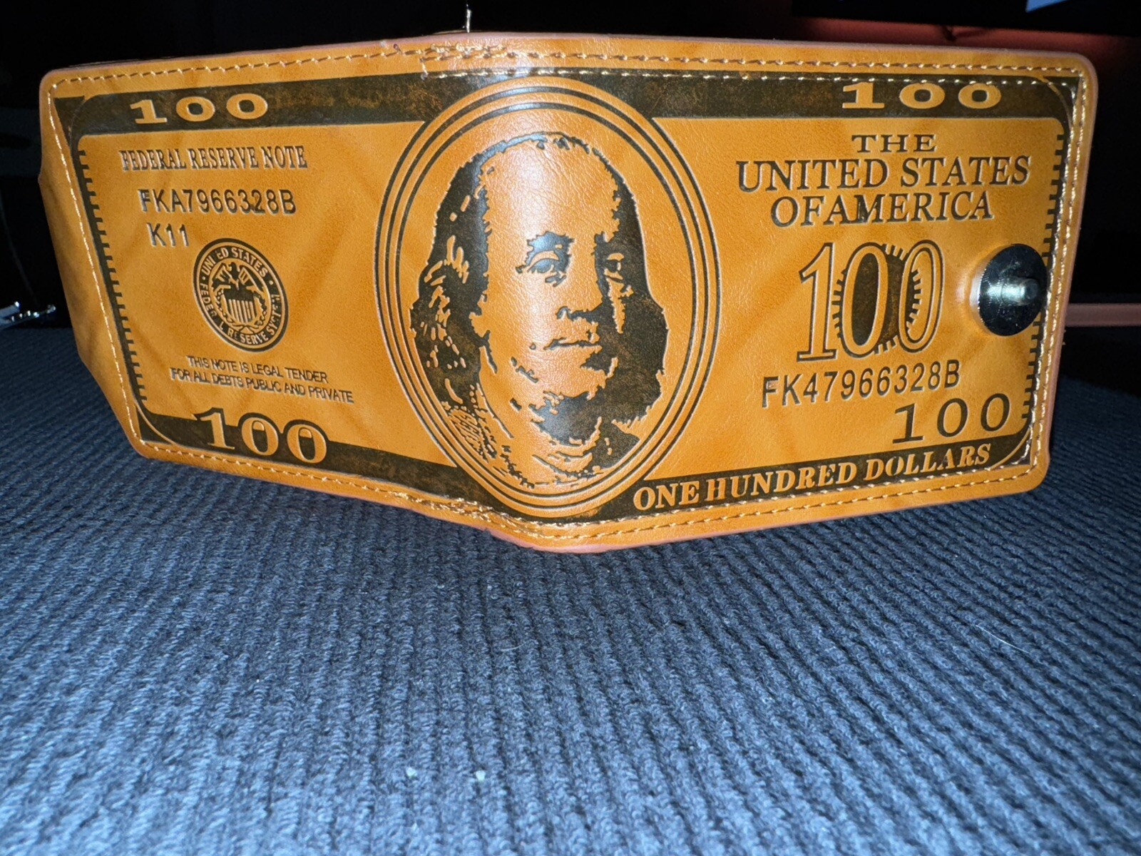 Men US $100 Dollar Bill Novelty Leather Bifold Wallet Card Holder Best Gift