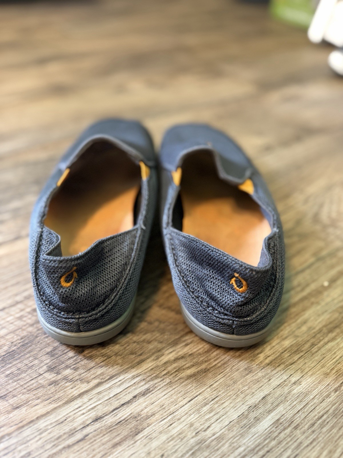 Olukai Nohea Mesh Men’s Gray Orange Slip On Slide Boat Deck 10188-4242 Size 10