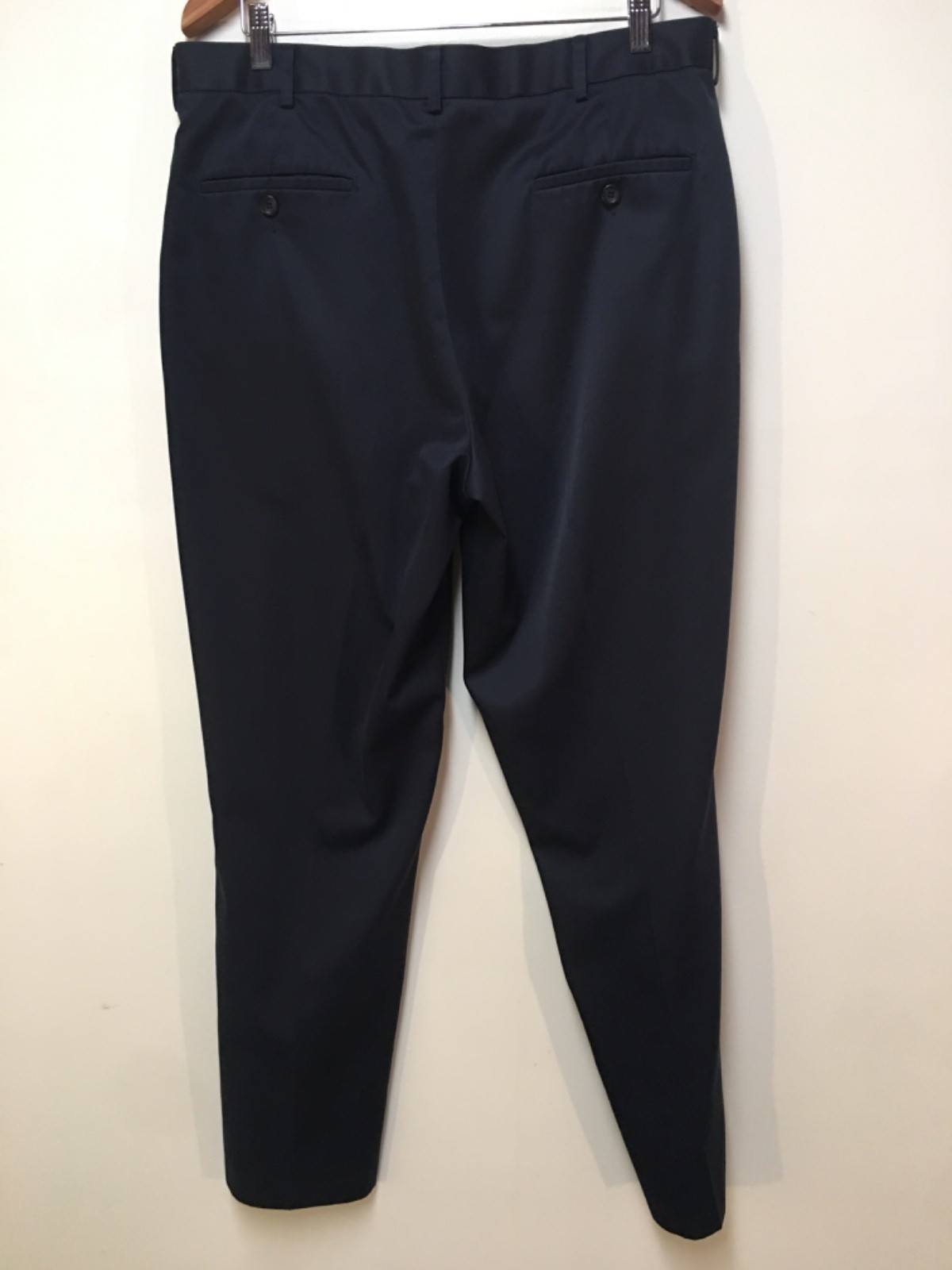 Dockers Collection Men 36×32 Dress Pants Navy Blue Flat Front Relaxed Fit Cotton
