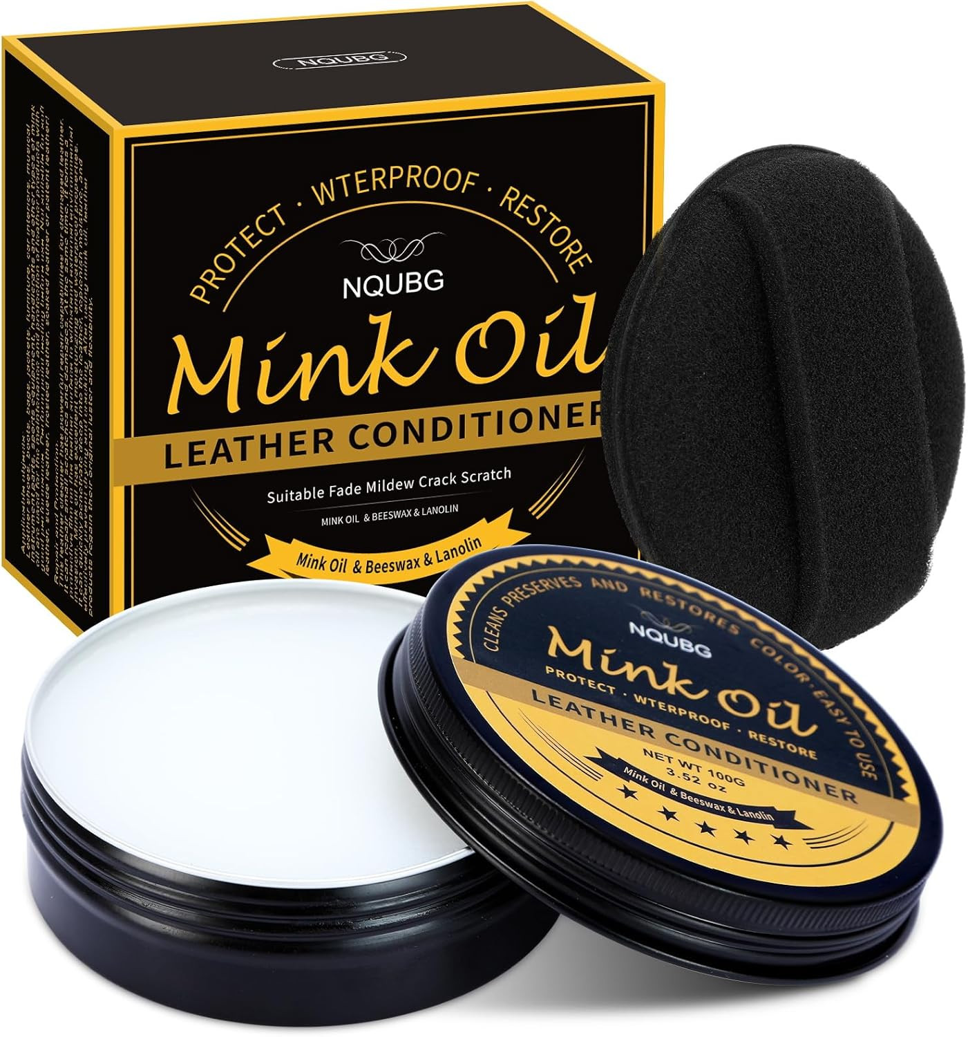 Mink Oil for Leather Boots, Boot Leather Care Kit, Leather Shoe Care Kit for Cow