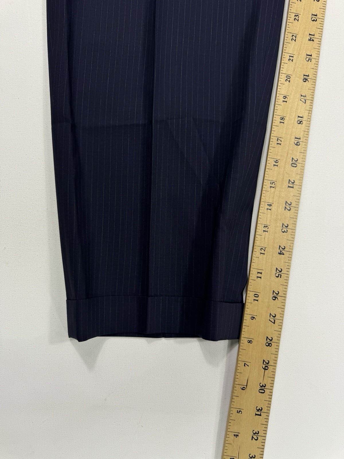 Brooks Brothers Madison BrooksCool Full Canvas Navy Pin Stripe Suit 48L 40×28