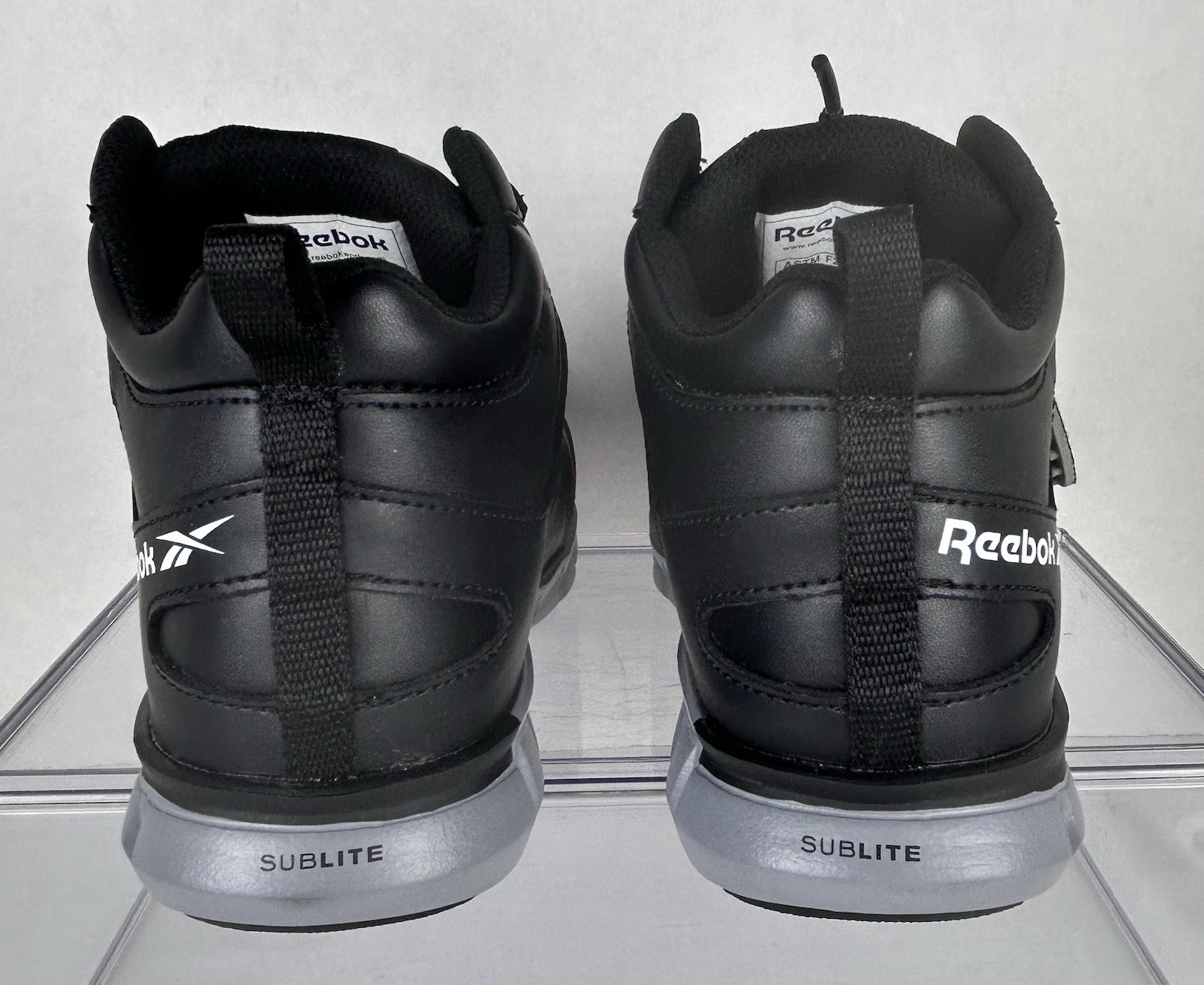 Reebok Sublite RB4143 Unisex Men 4 Women 6 Black Leather Alloy Toe Safety Boots