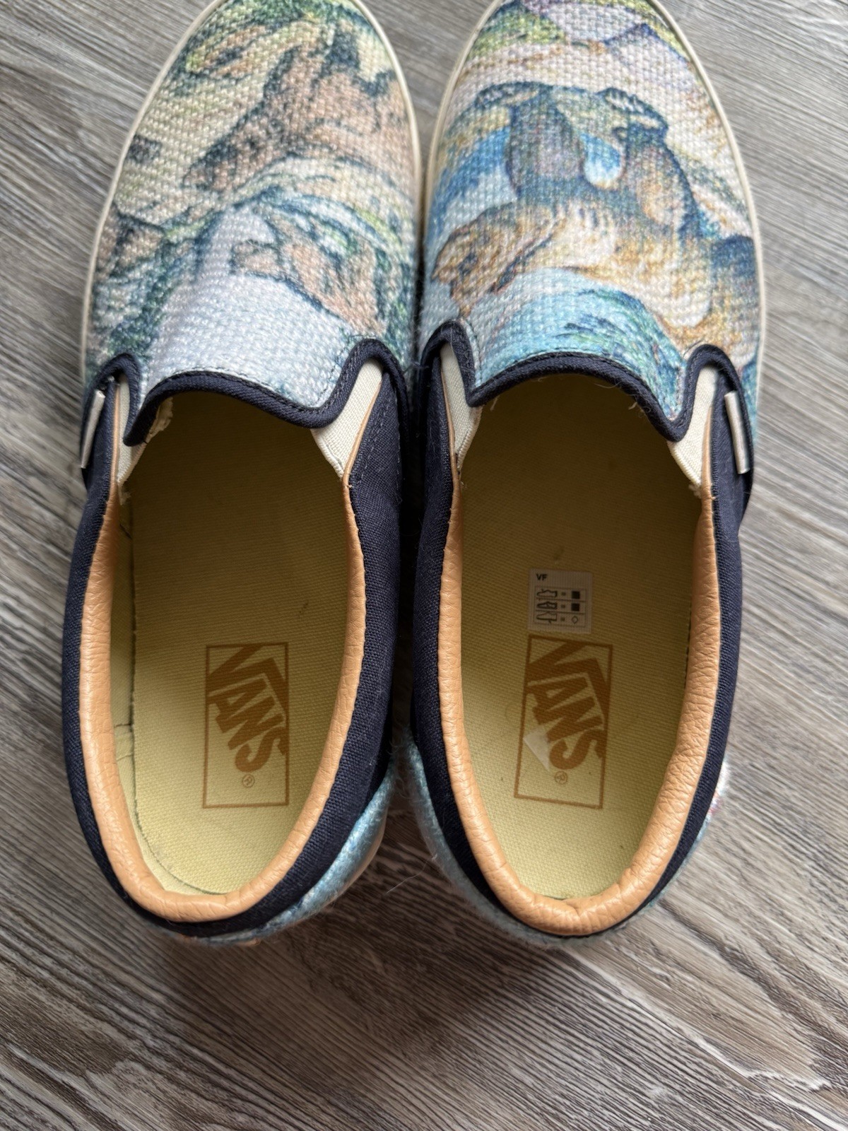 Vans Bear Forest Tapestry Slip On Shoes Mens Size 11.5 Skater Nature Sneakers