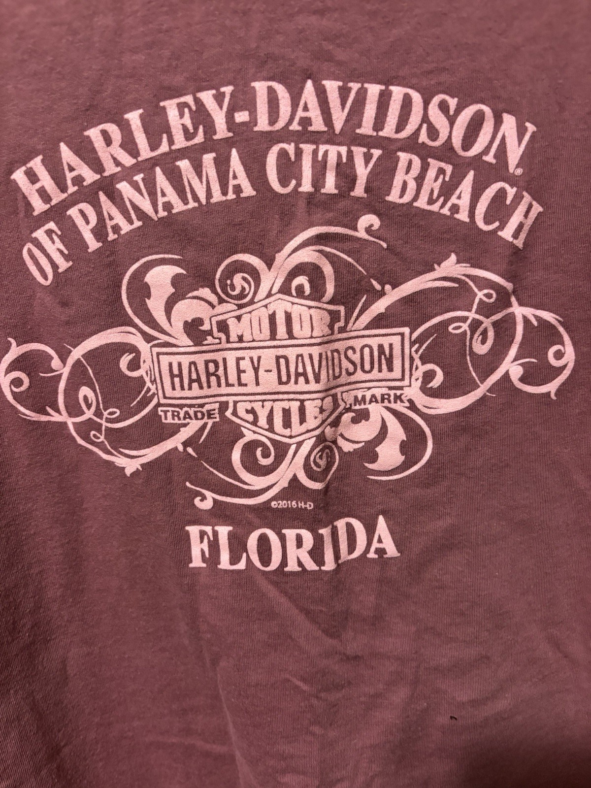 Harley Davidson Ladies T Shirt Cut Neckline. Fits Like A Medium Panama City