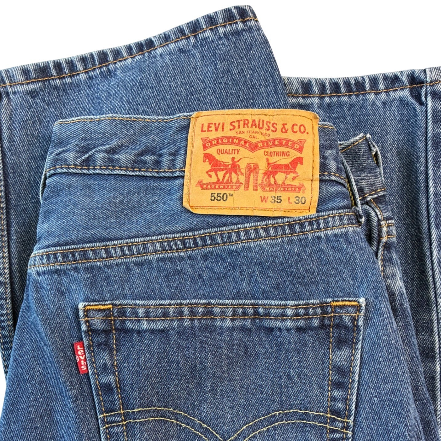 Levi’s 550 Relaxed Fit Tapered Jeans Men’s 35×27.5 Medium Wash 100% Cotton
