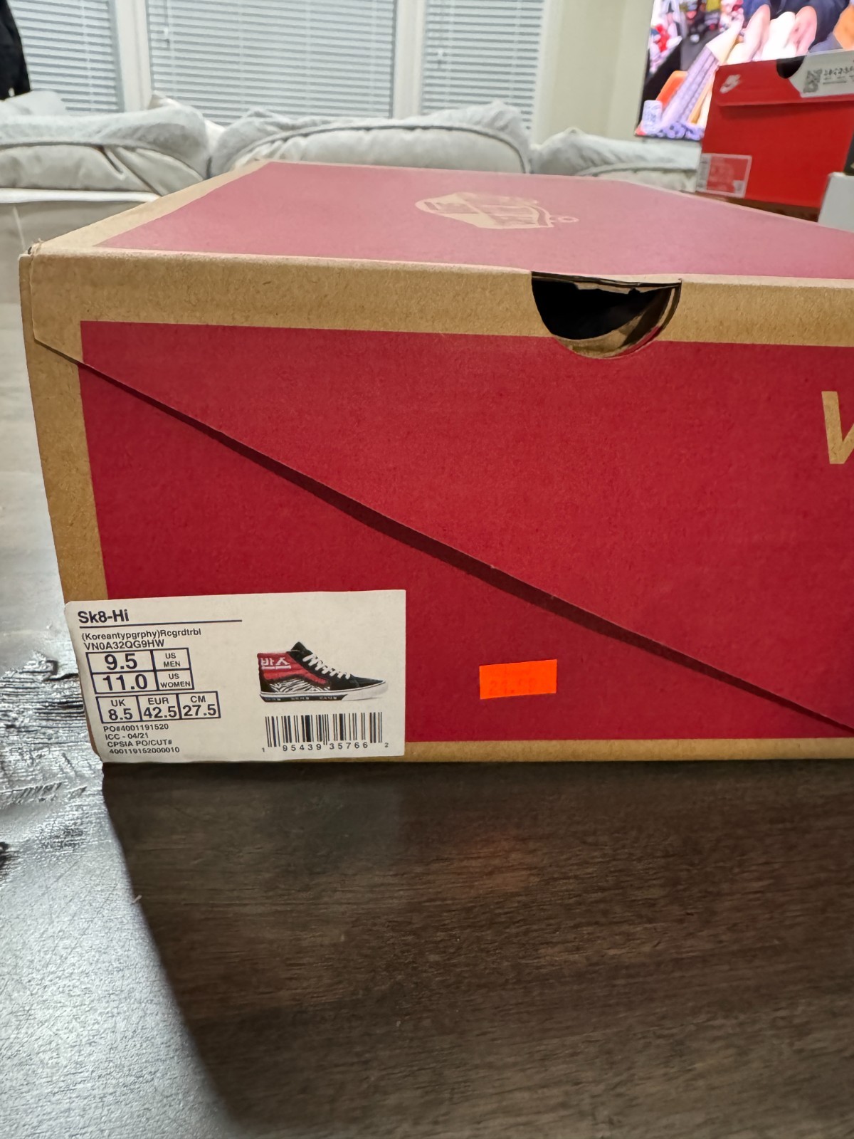 Vans SK8-HI ‘Koreantypgrphy’ Blue red (SKU VN0A32QG9HW) Men size 7.5 – 13