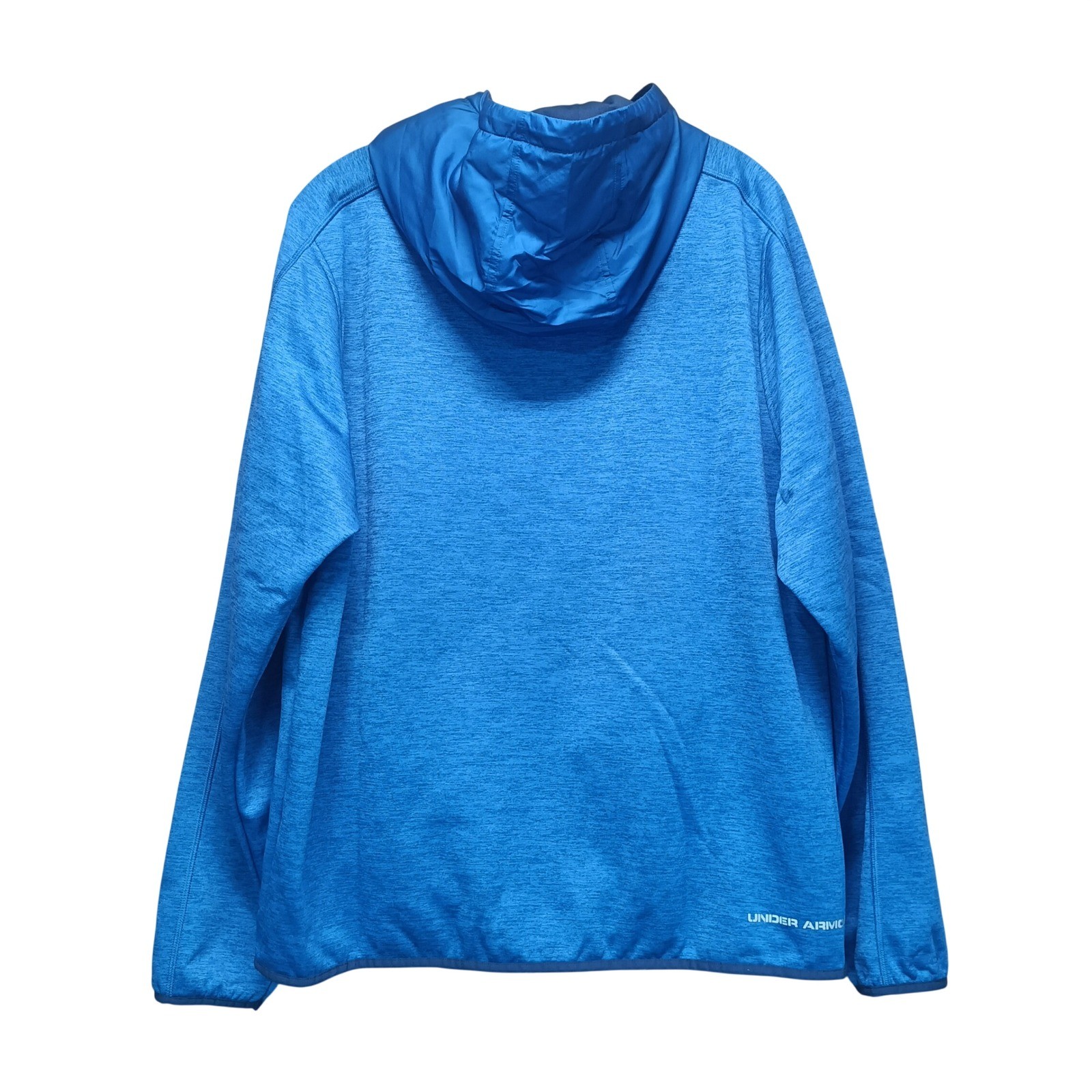 Under Armour Puffer Hoodie Mens L Blue Storm Hybrid Insulated Pockets Sporty