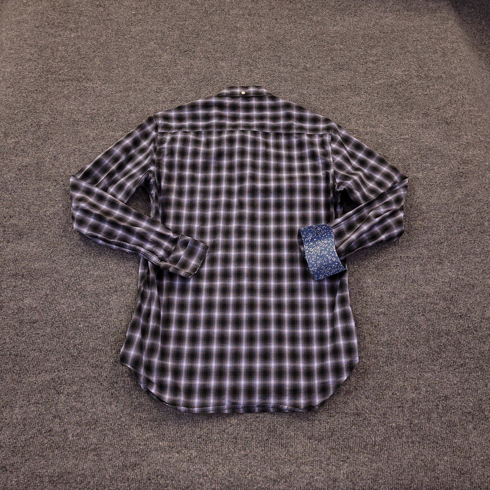7D 7 Diamonds Higher Ground Shirt Mens Small Abstract Windowpane Cotton