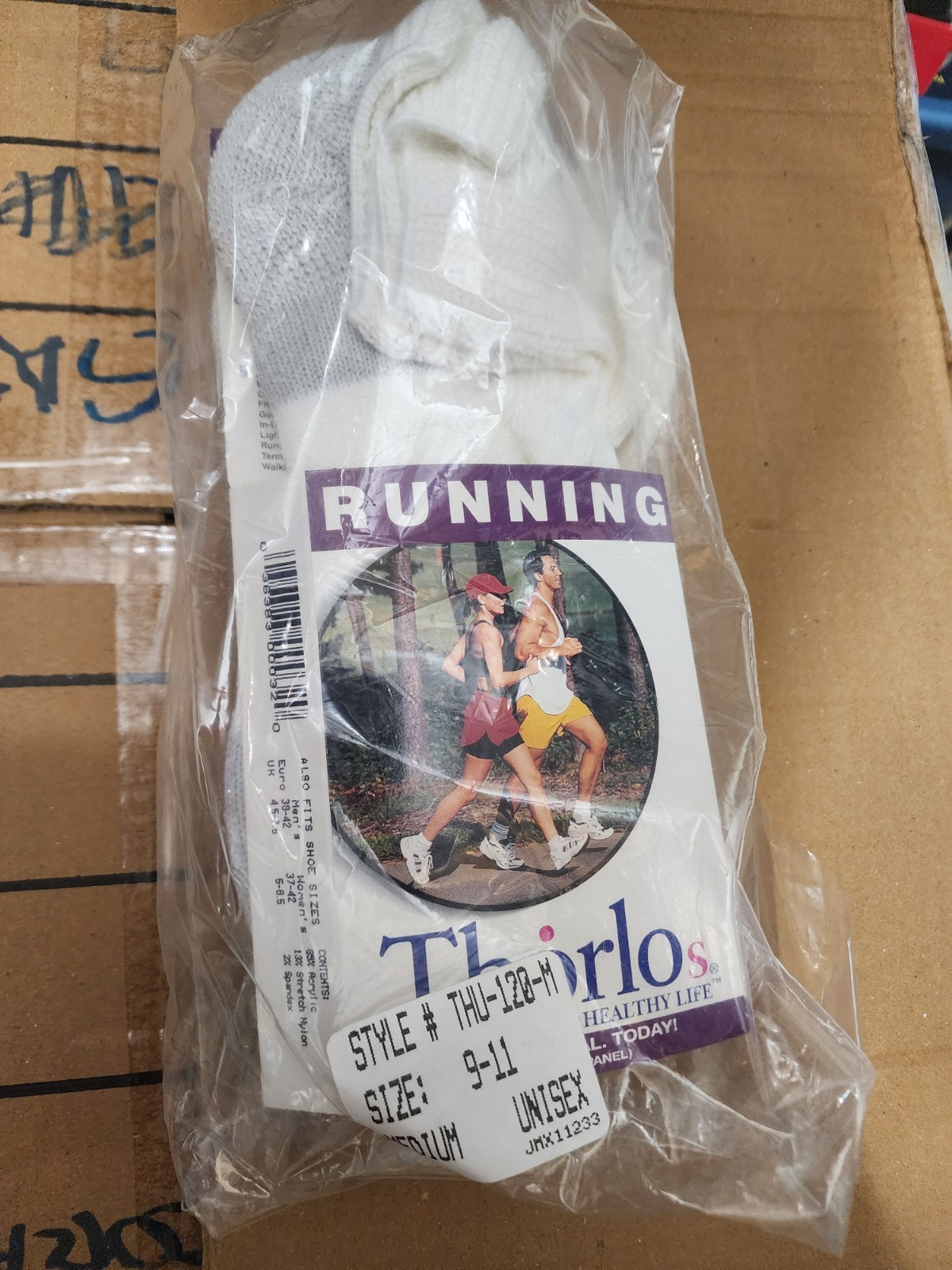 Lot 3 Pack Thorlos JMX-11 Mini-crew Running Padded Sport Sock Sz Med Unisex USA