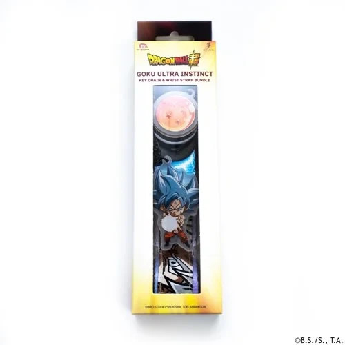 Dragonball Super Goku Ultra Instinct Keychain & Wrist Strap Bundle