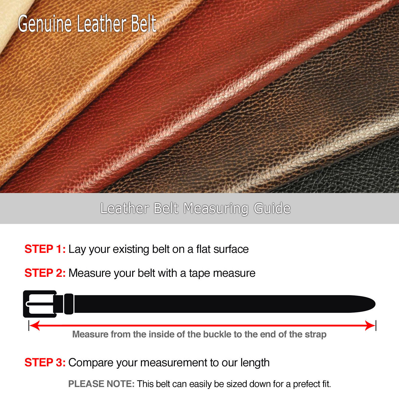 Fashion Men’s Automatic Real Leather Ratchet Belt Strap Jeans Waistband Gift