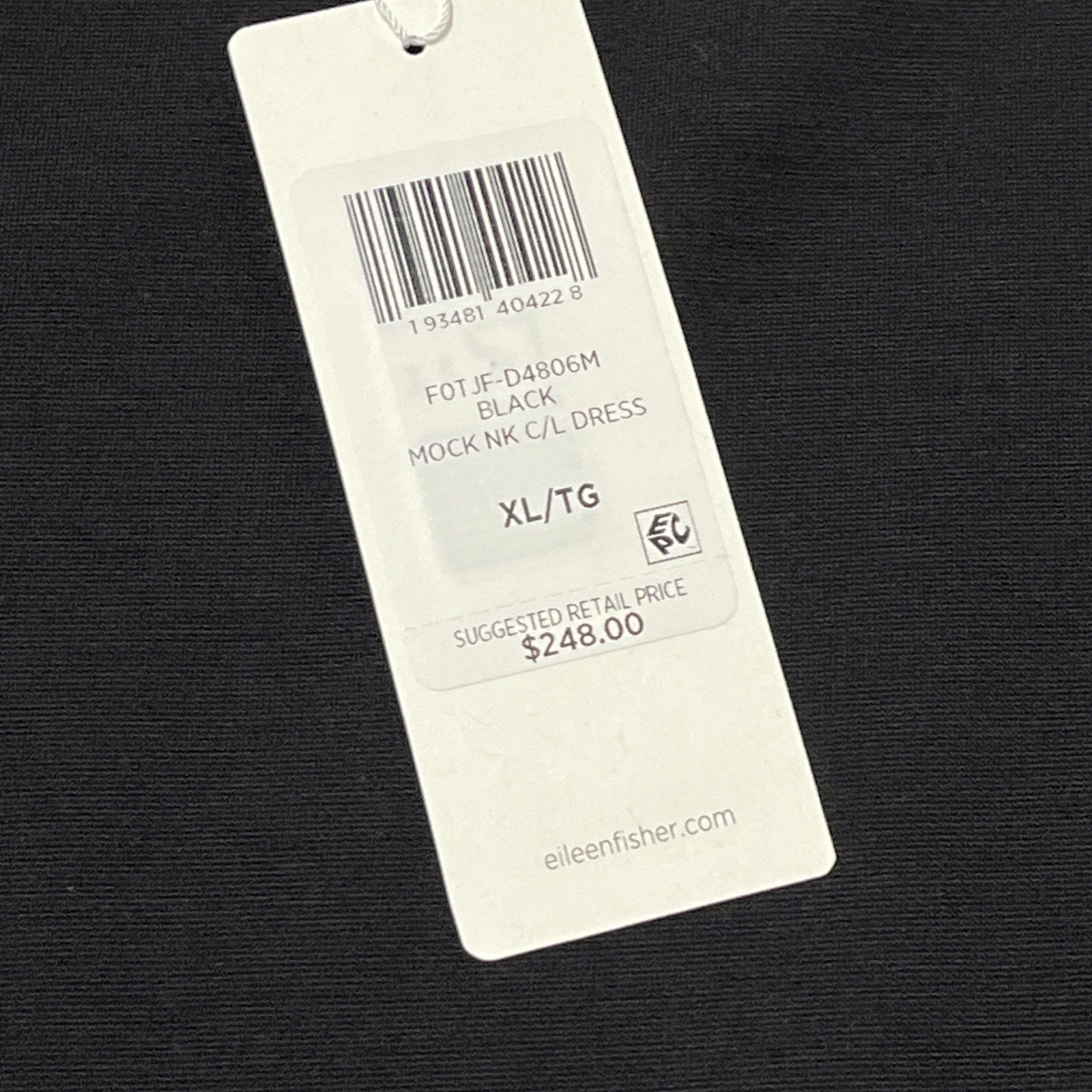 Eileen Fisher Dress Black Flex Tencel Ponte Size XL Capsule Minimalist Neutral