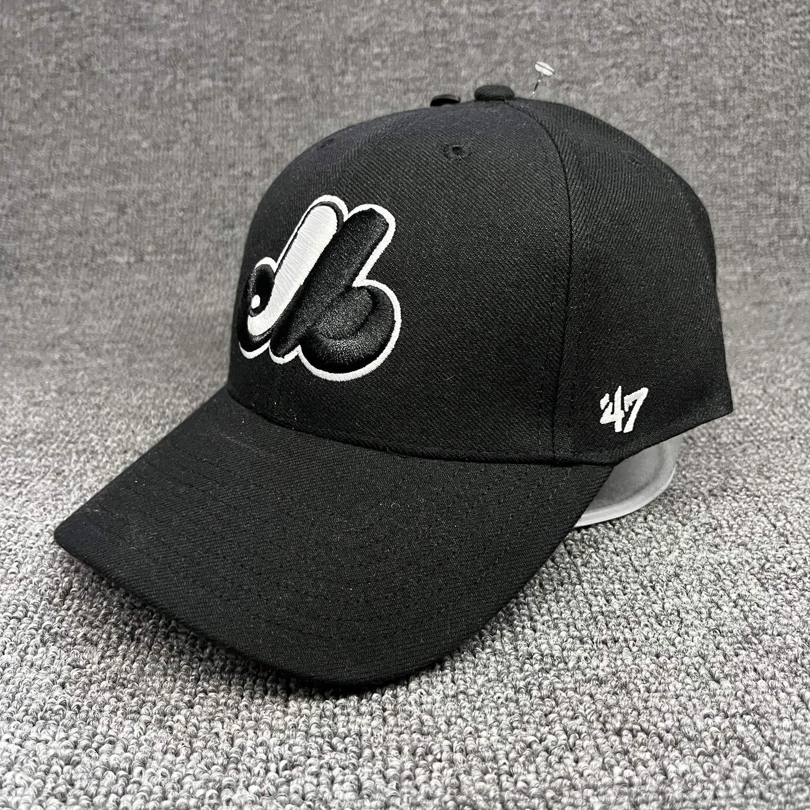 ’47 Brand Montreal Expos Strapback Baseball Cap Black One Size MLB