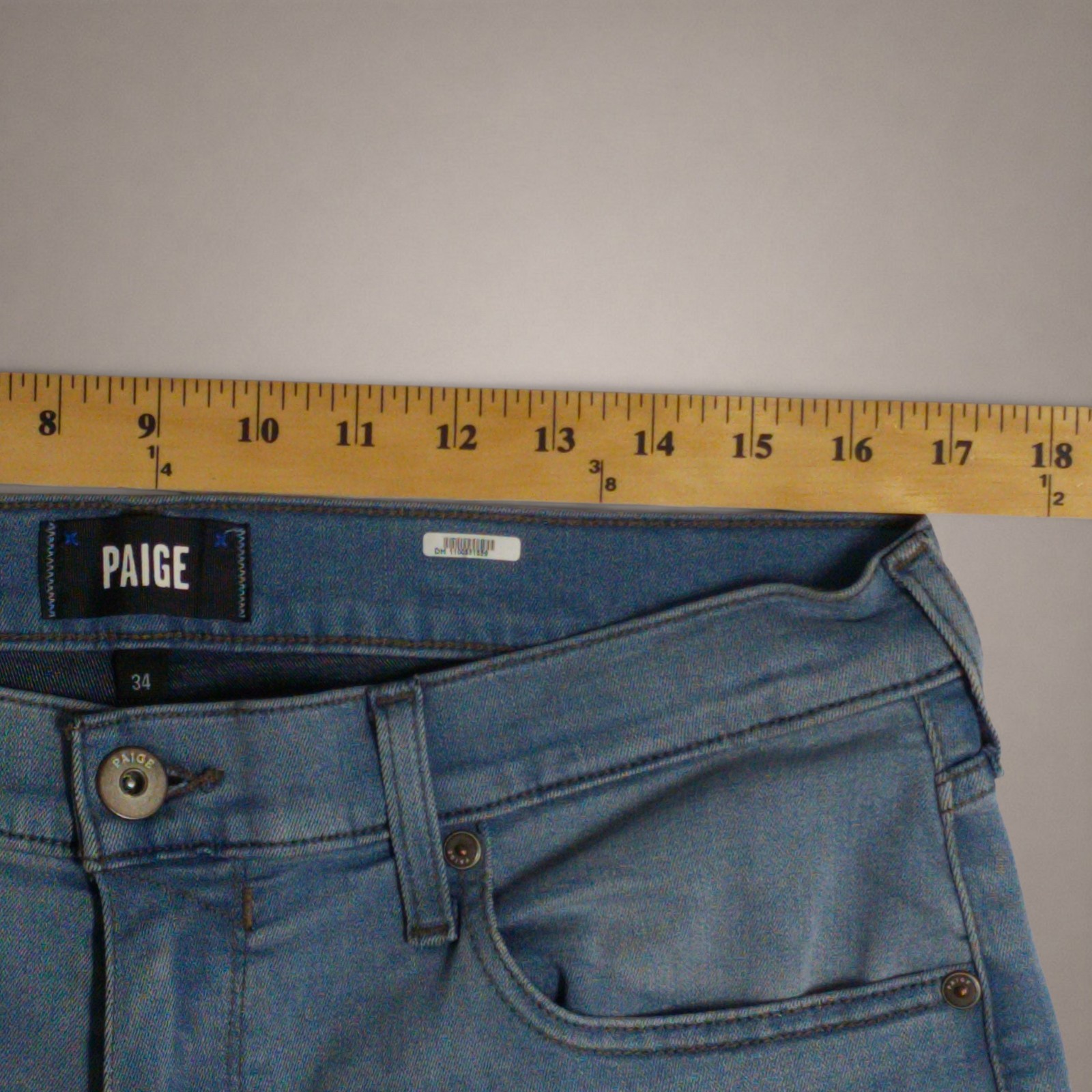 PAIGE Federal Men’s Jeans 34×33 Eberheart Light Blue Slim Straight