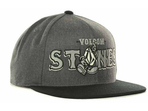 Volcom Stones Silver Logo 2Tone Charcoal Gray Black Adjustable Snapback Cap Hat